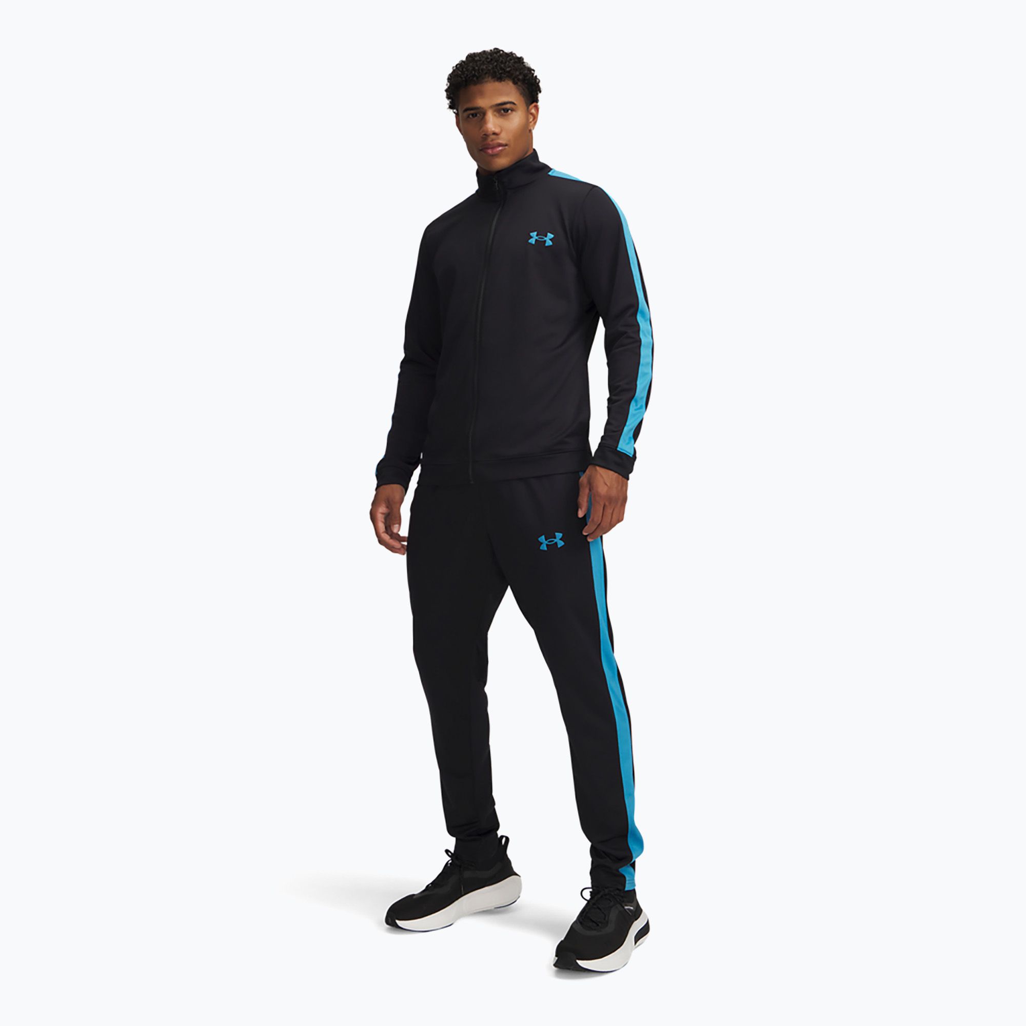 Dres męski Under Armour UA Knit Track Suit black/ether blue/ether blue 