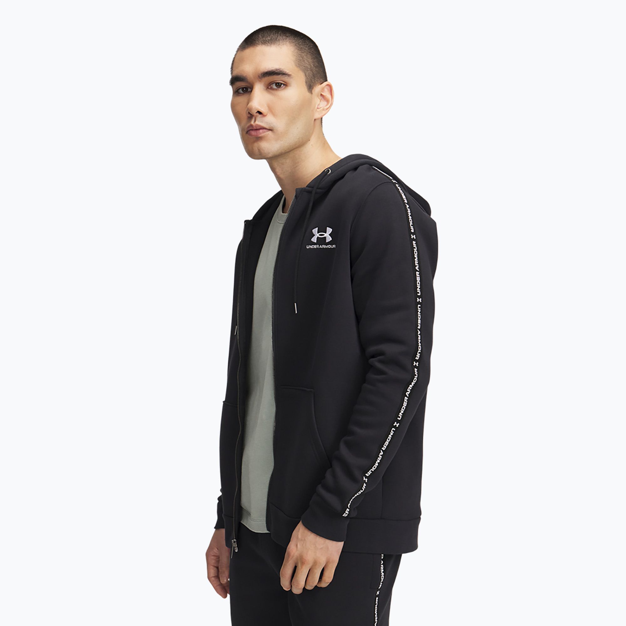 Bluza męska Under Armour Icon Fleece FZ black/white 