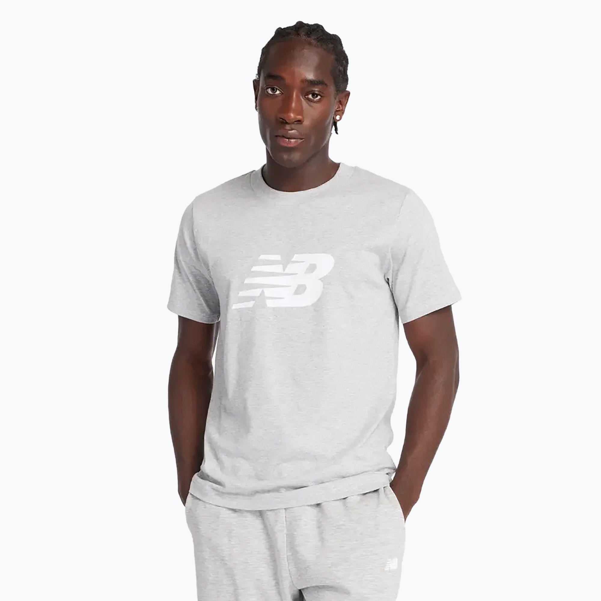 Koszulka męska New Balance Graphic V Flying athletic grey 