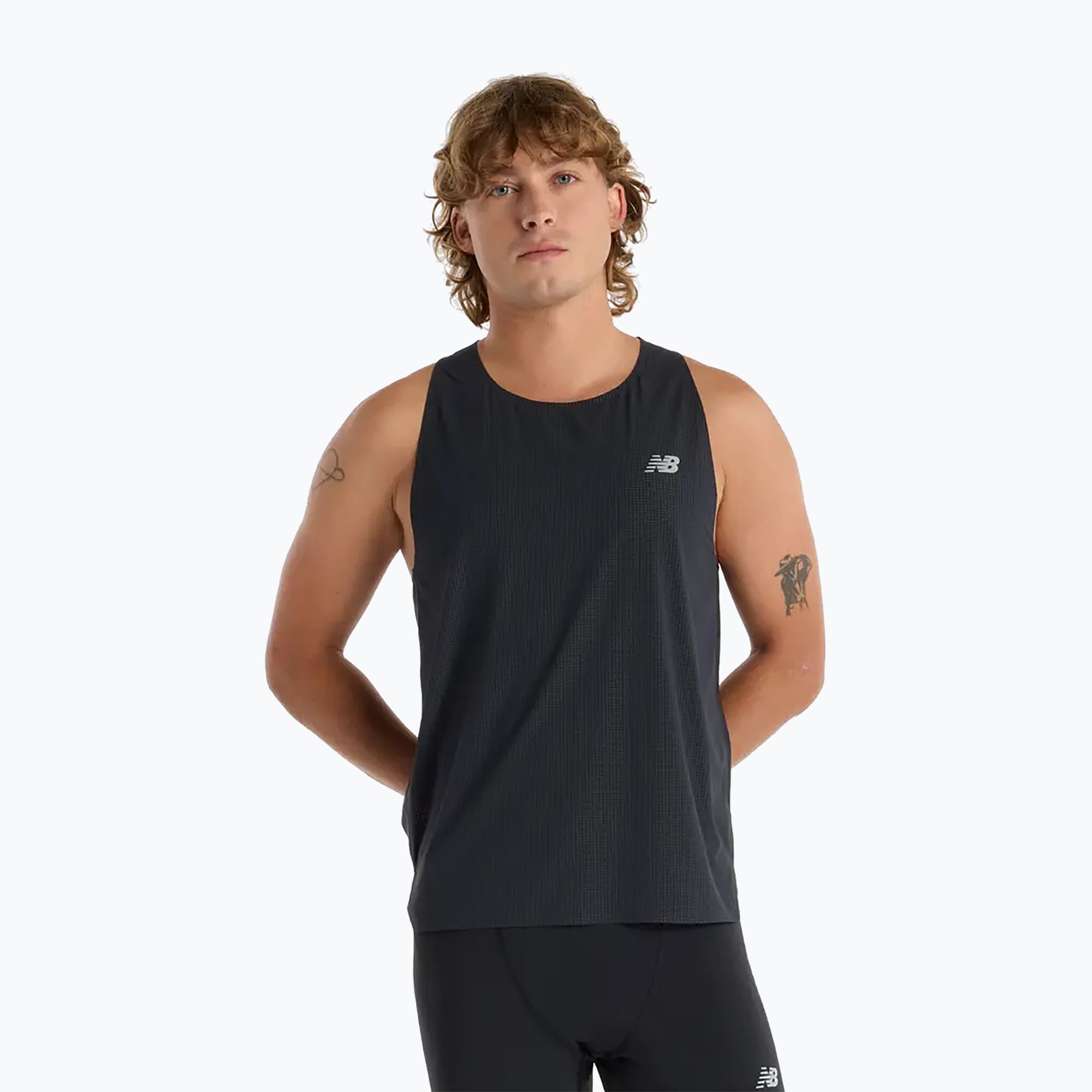 Koszulka do biegania męska New Balance Race Day Ultra Light Singlet black 