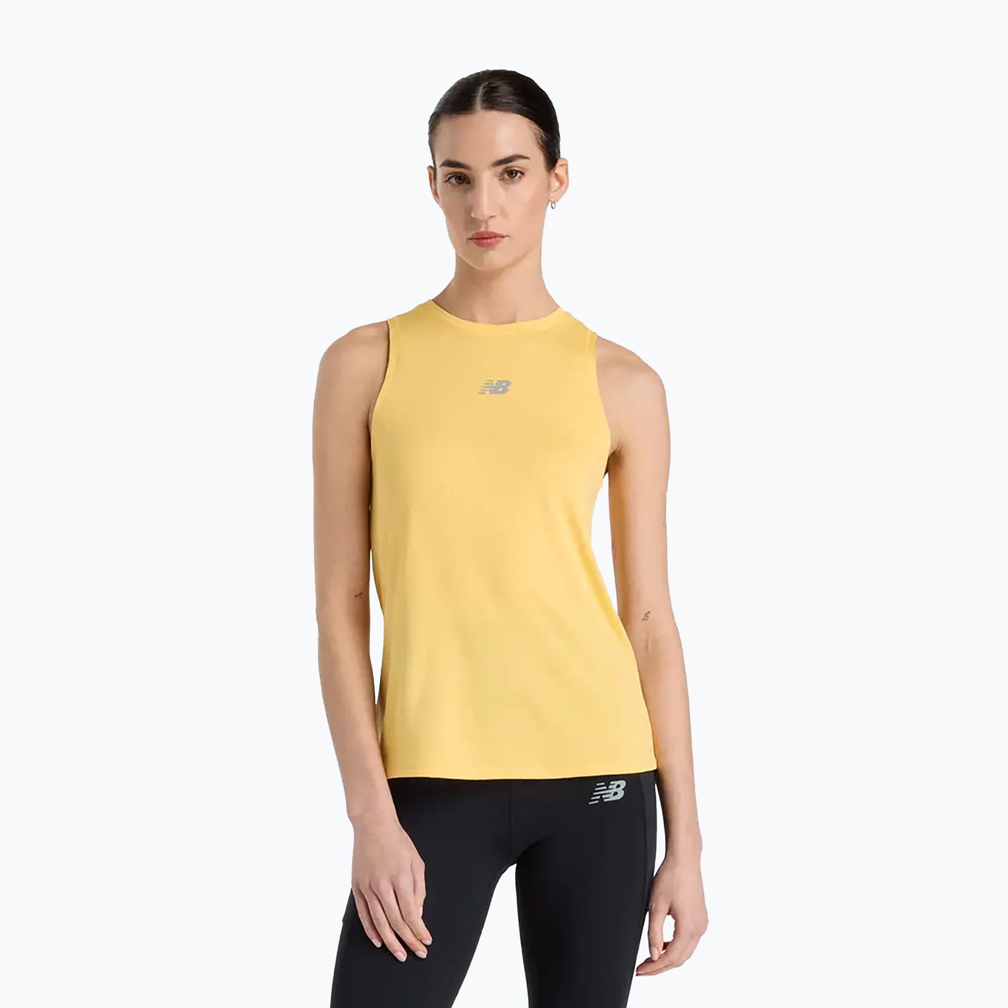 Koszulka do biegania damska New Balance Jacquard Slim Tank clementine 