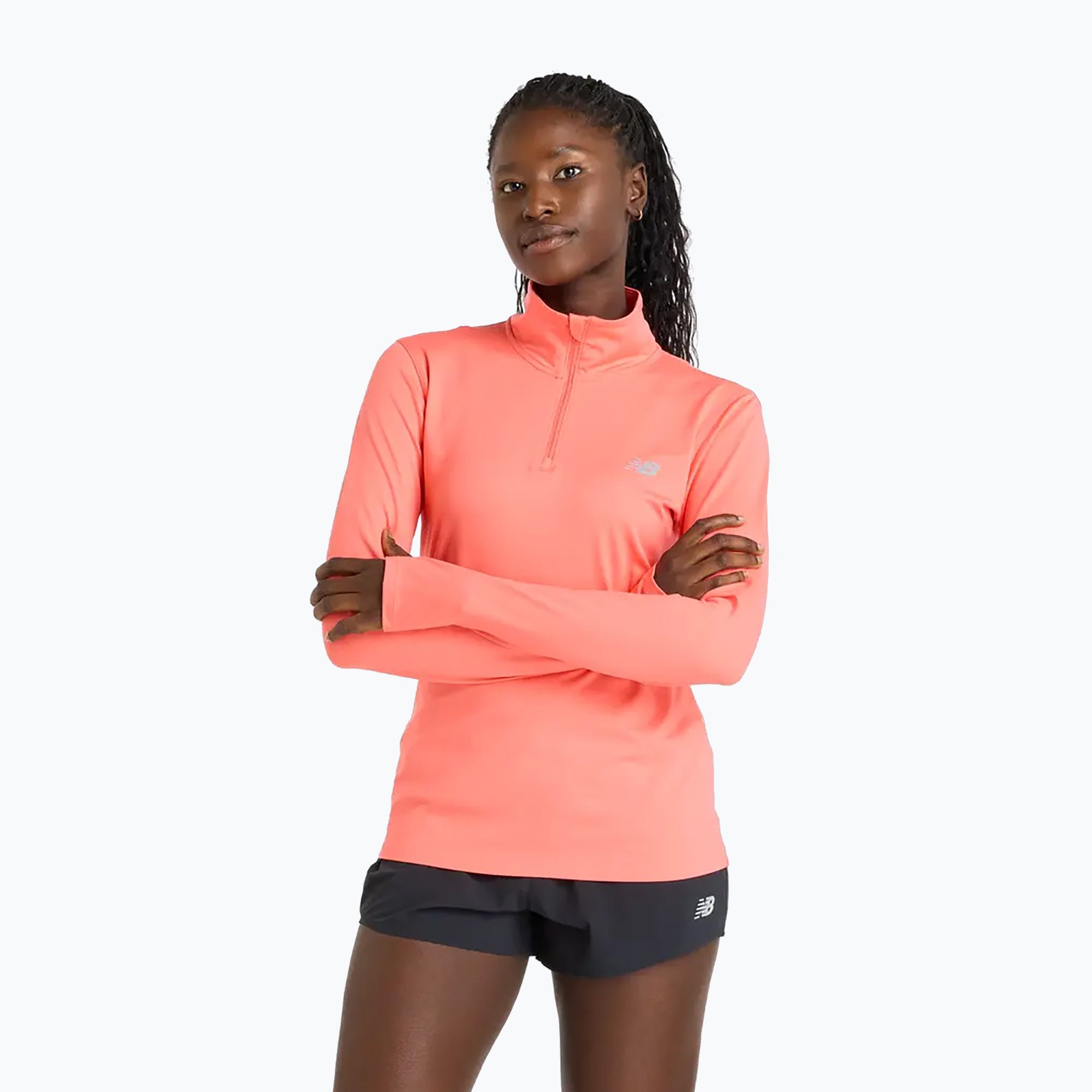 Bluza do biegania damska New Balance Sport Essentials Space Dye driftred 