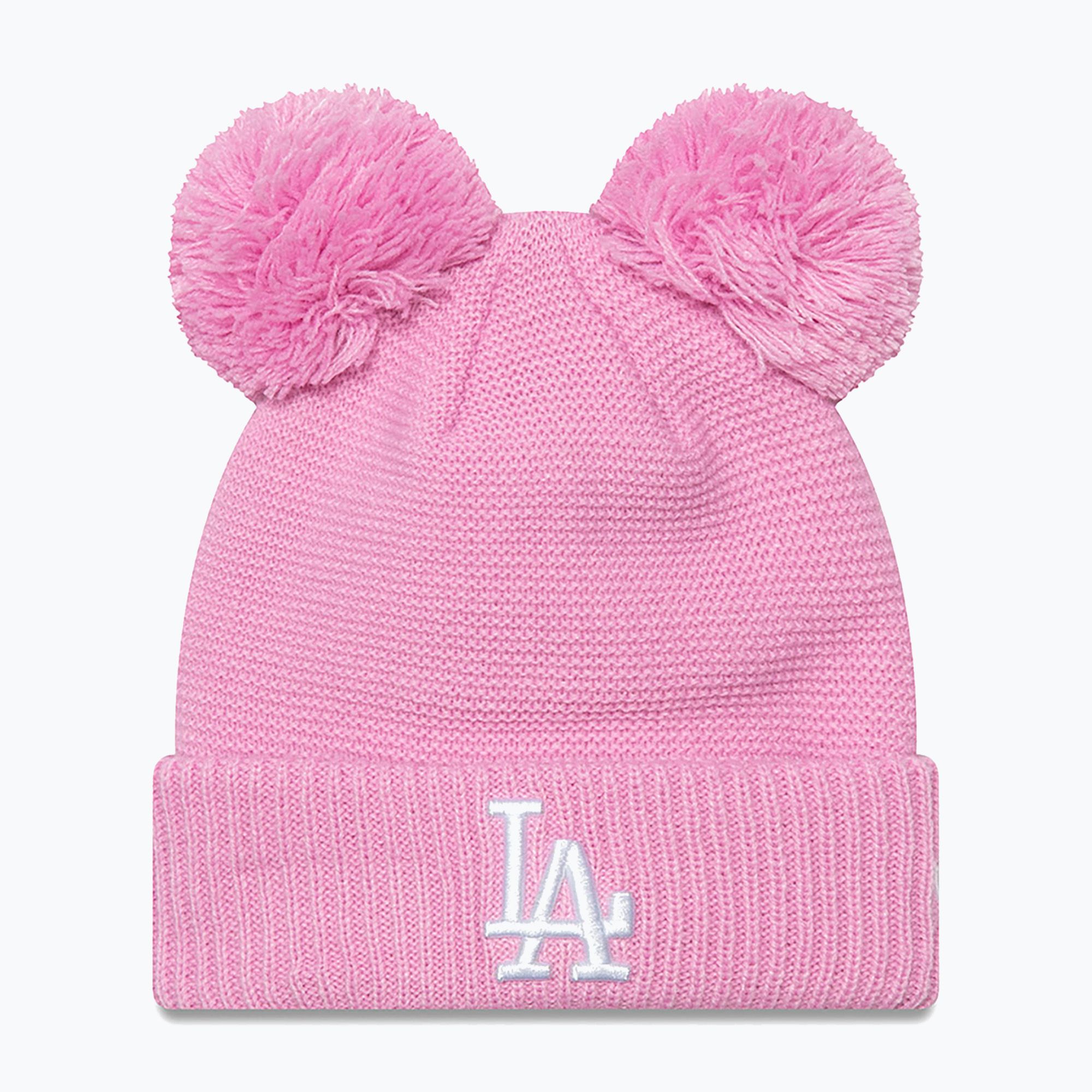 Czapka zimowa damska New Era Wmns Double Pom La Dodgers pastel pink 