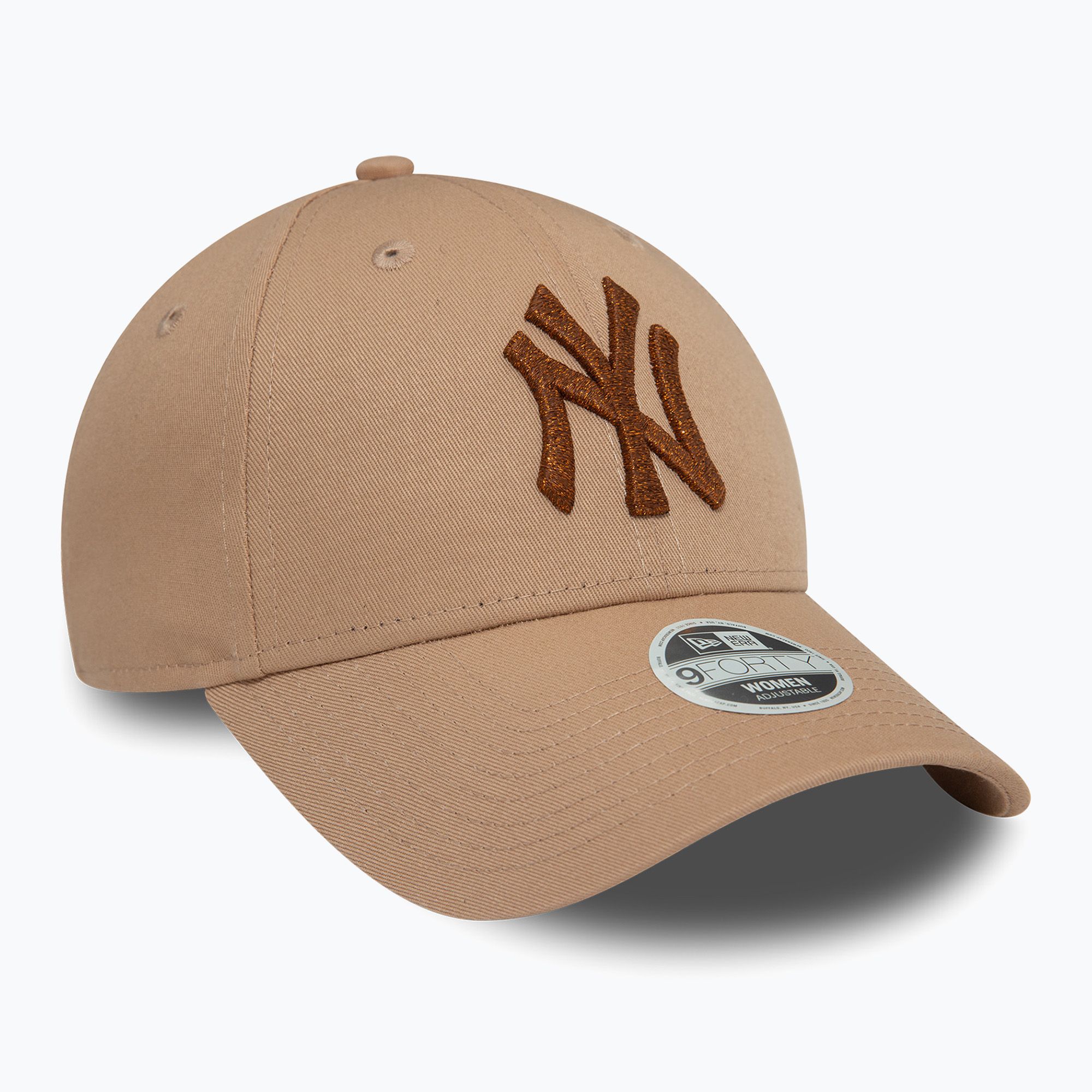 Czapka z daszkiem damska New Era Metallic 9FORTY New York Yankees beige 
