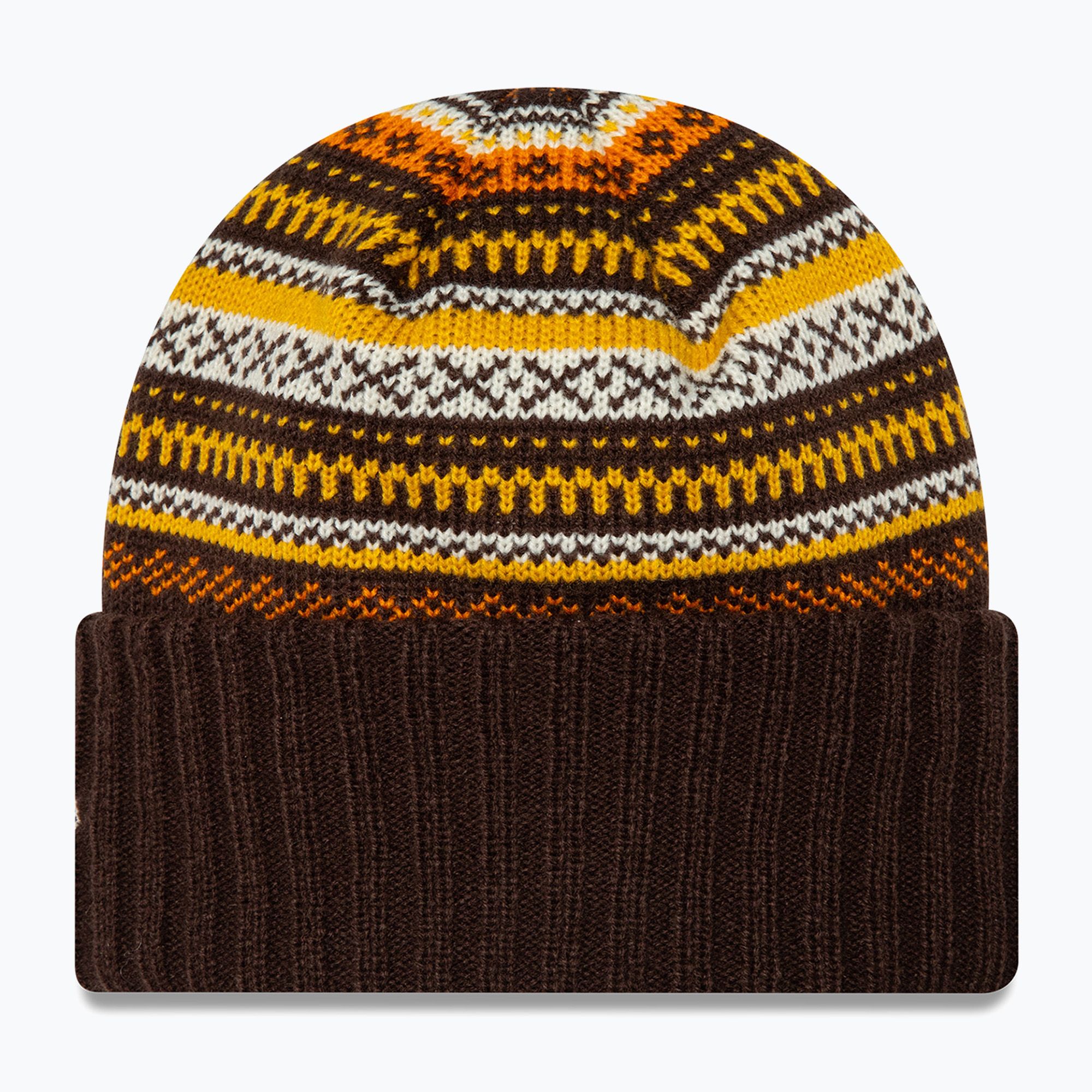 Czapka zimowa damska New Era Rail Isle Cuff Knit Beanie dark brown 