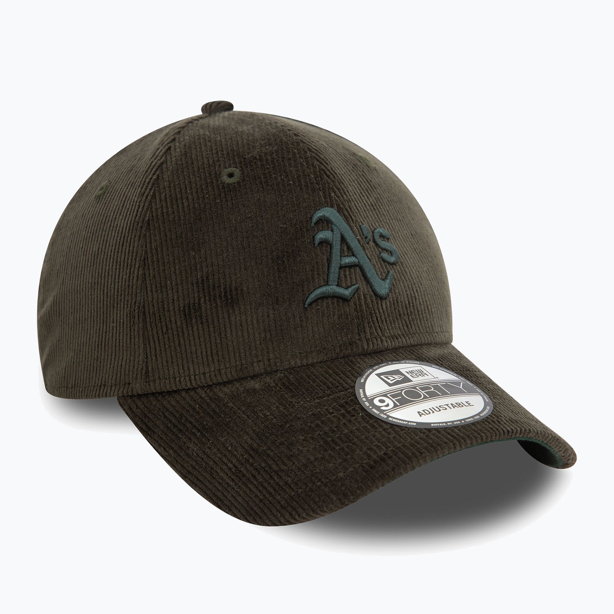 Czapka z daszkiem New Era Cord 9FORTY Oakland Athletics dark green 