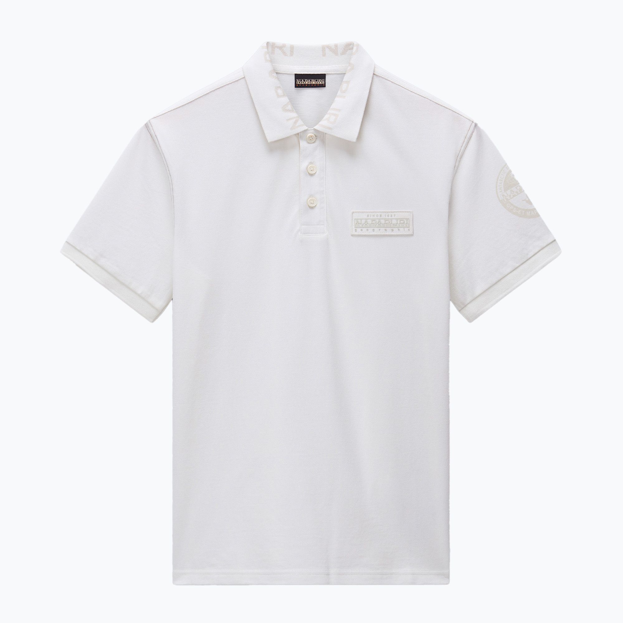 Koszulka polo męska Napapijri E-Amundsen 1 white heron 