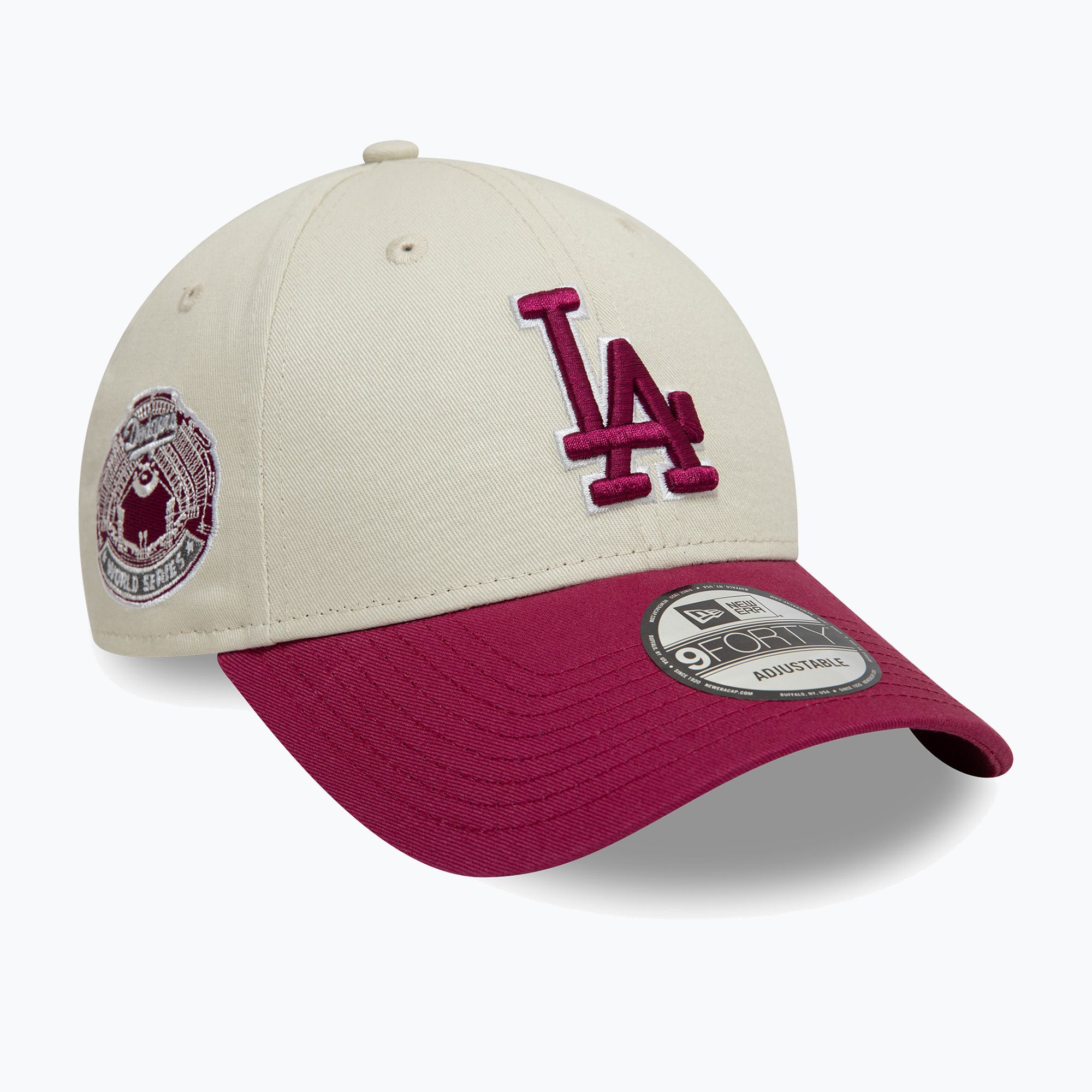 Czapka z daszkiem New Era WS Patch 9Forty Los Angeles Dodgers light beige 
