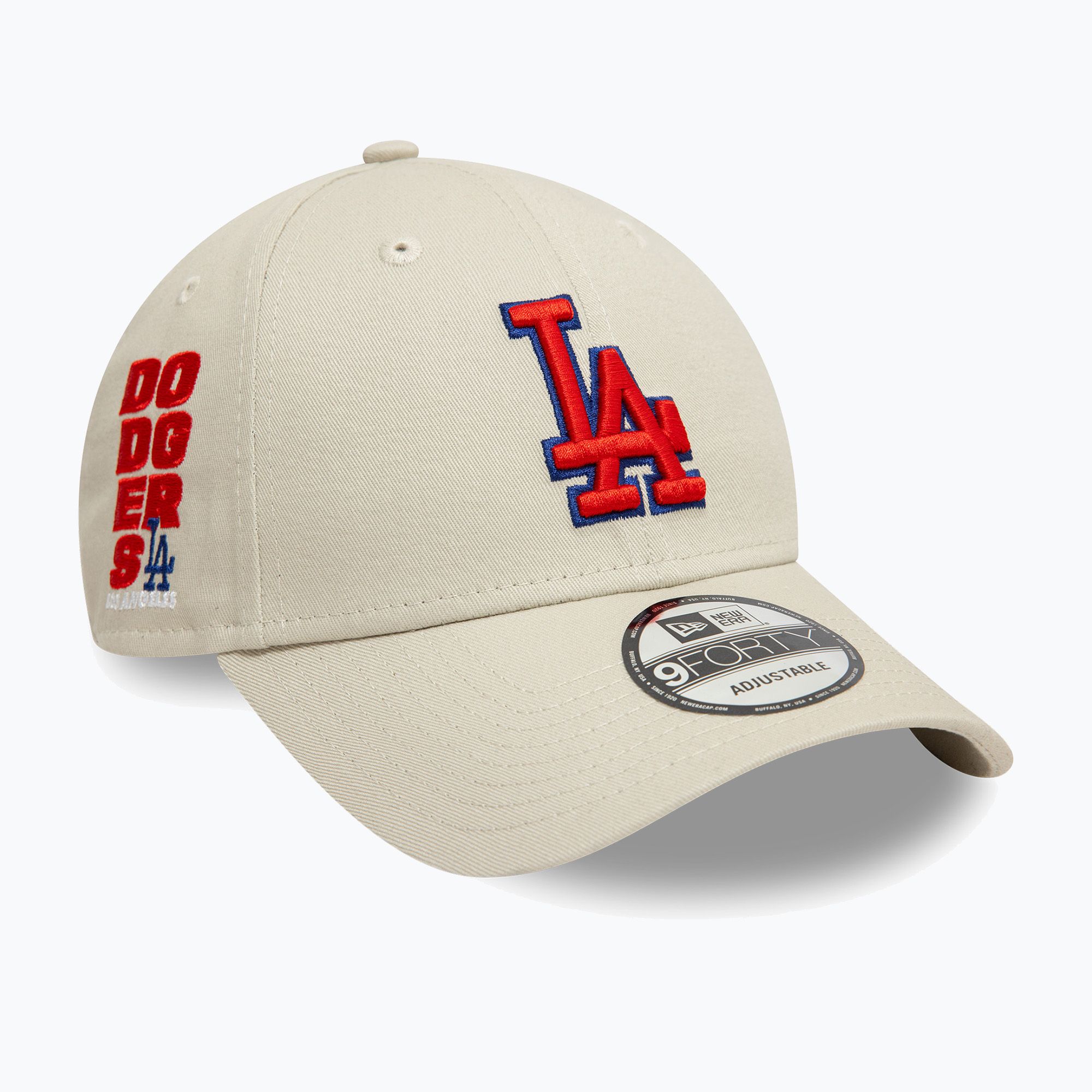 Czapka z daszkiem New Era Side Patch 9Forty Los Angeles Dodgers light beige 