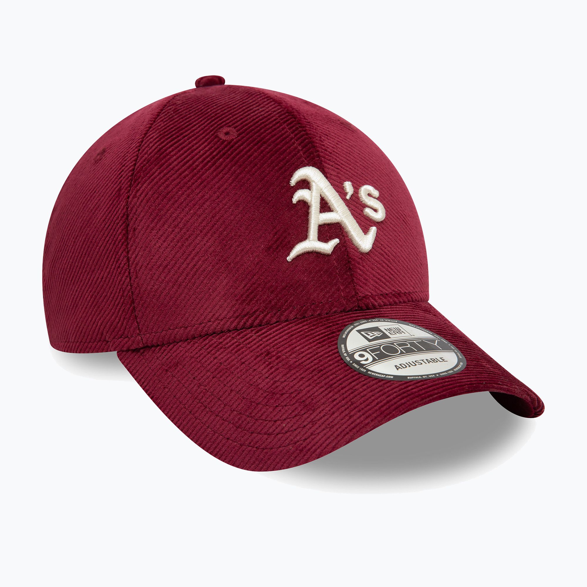 Czapka z daszkiem New Era Cord 9Forty Oakland Athletics dark red 