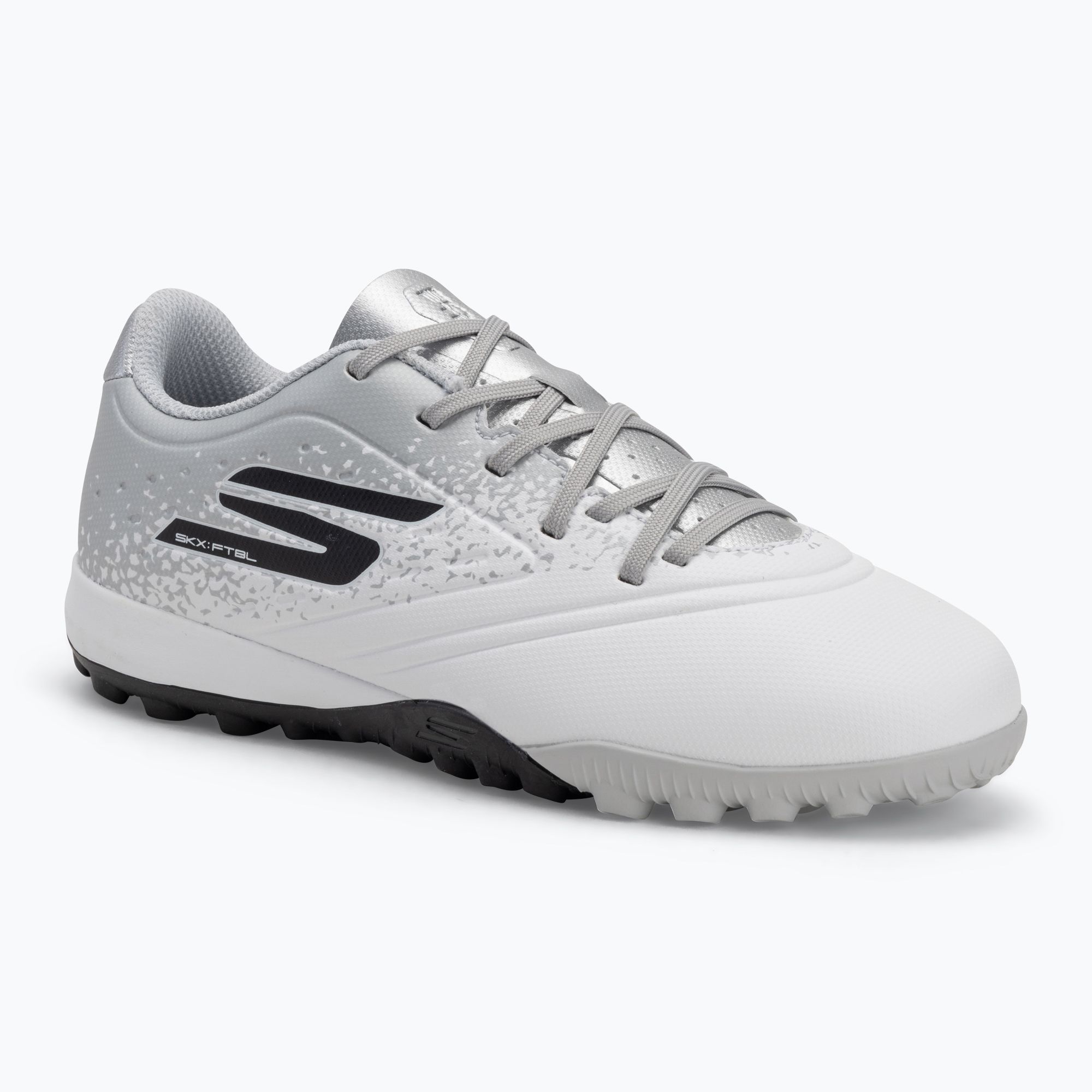 Buty piłkarskie dziecięce SKECHERS Razor 1.5 Youth Jr TF white/silver 