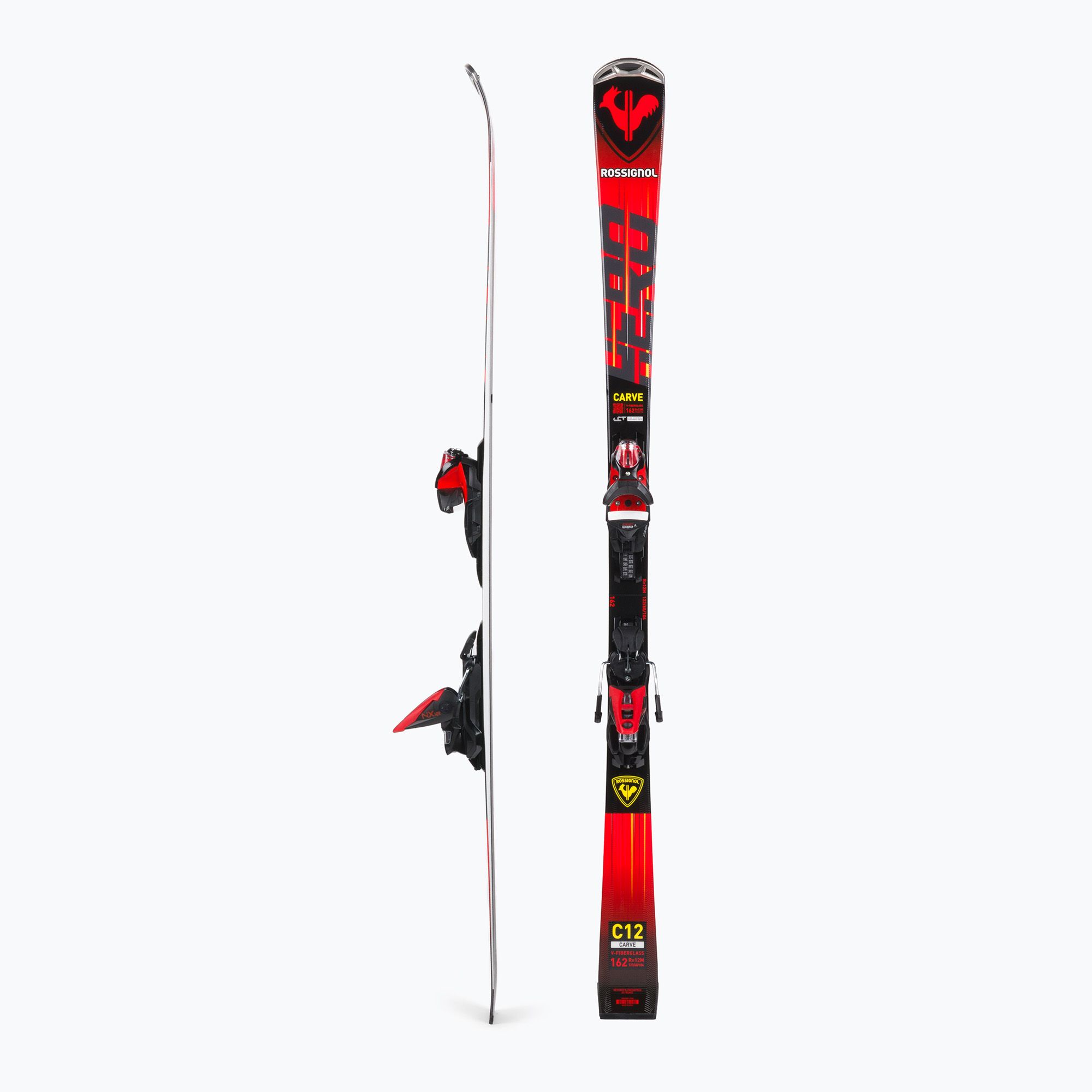 Narty Zjazdowe Rossignol HERO CARVE K + NX12 Czerwone RRLPJ01 167 Cm ...