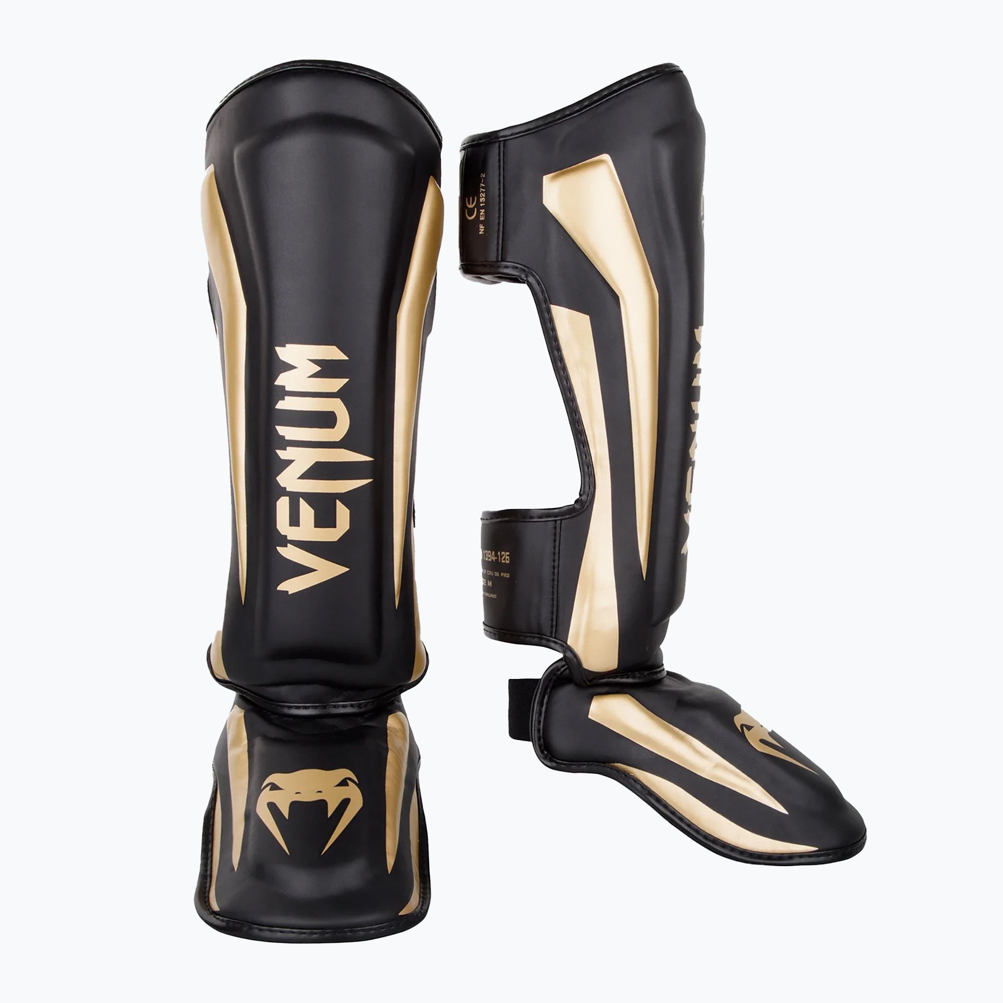 Ochraniacze piszczeli i stóp Venum Elite Standup black/gold 