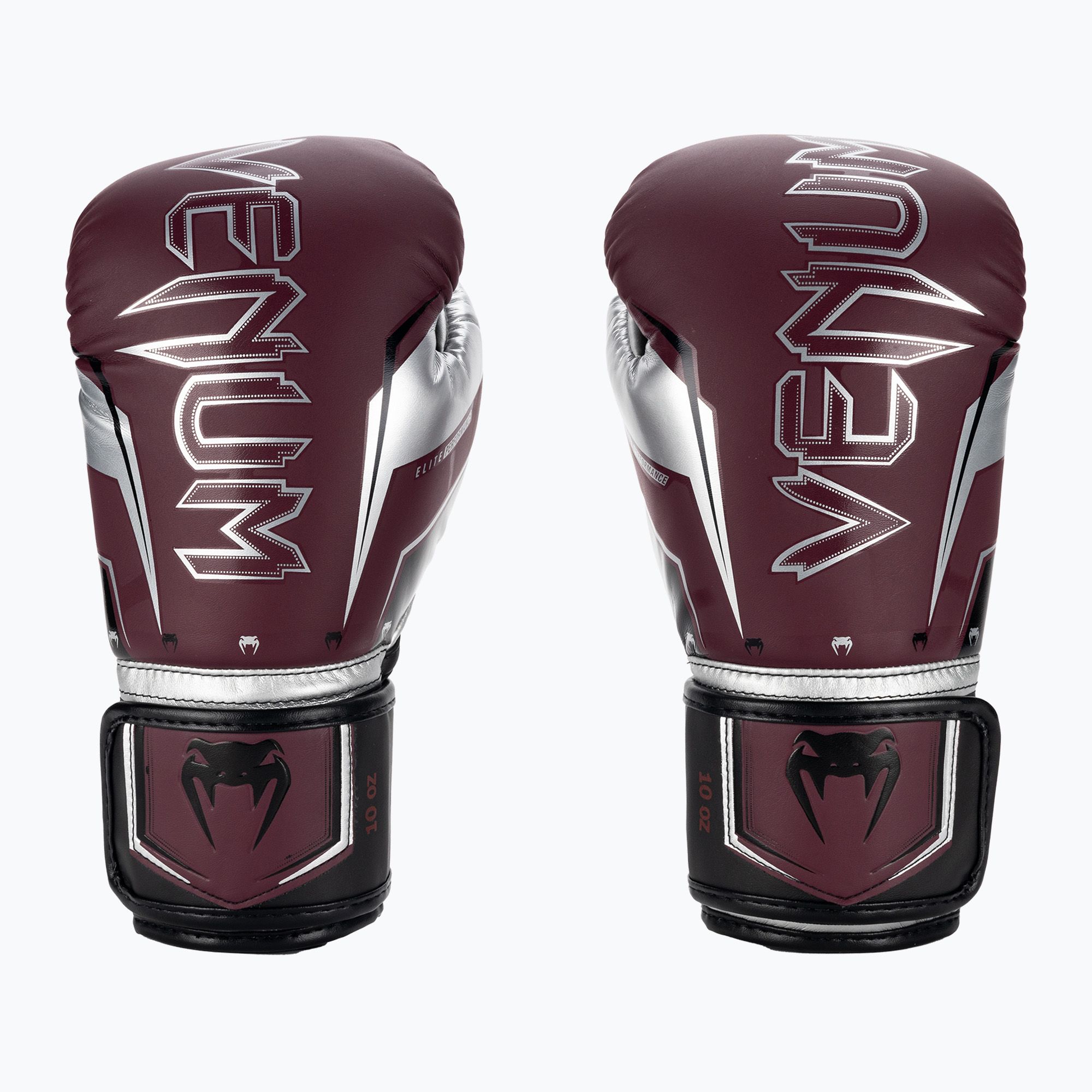 Rękawice bokserskie Venum Elite Evo burgundy/silver 