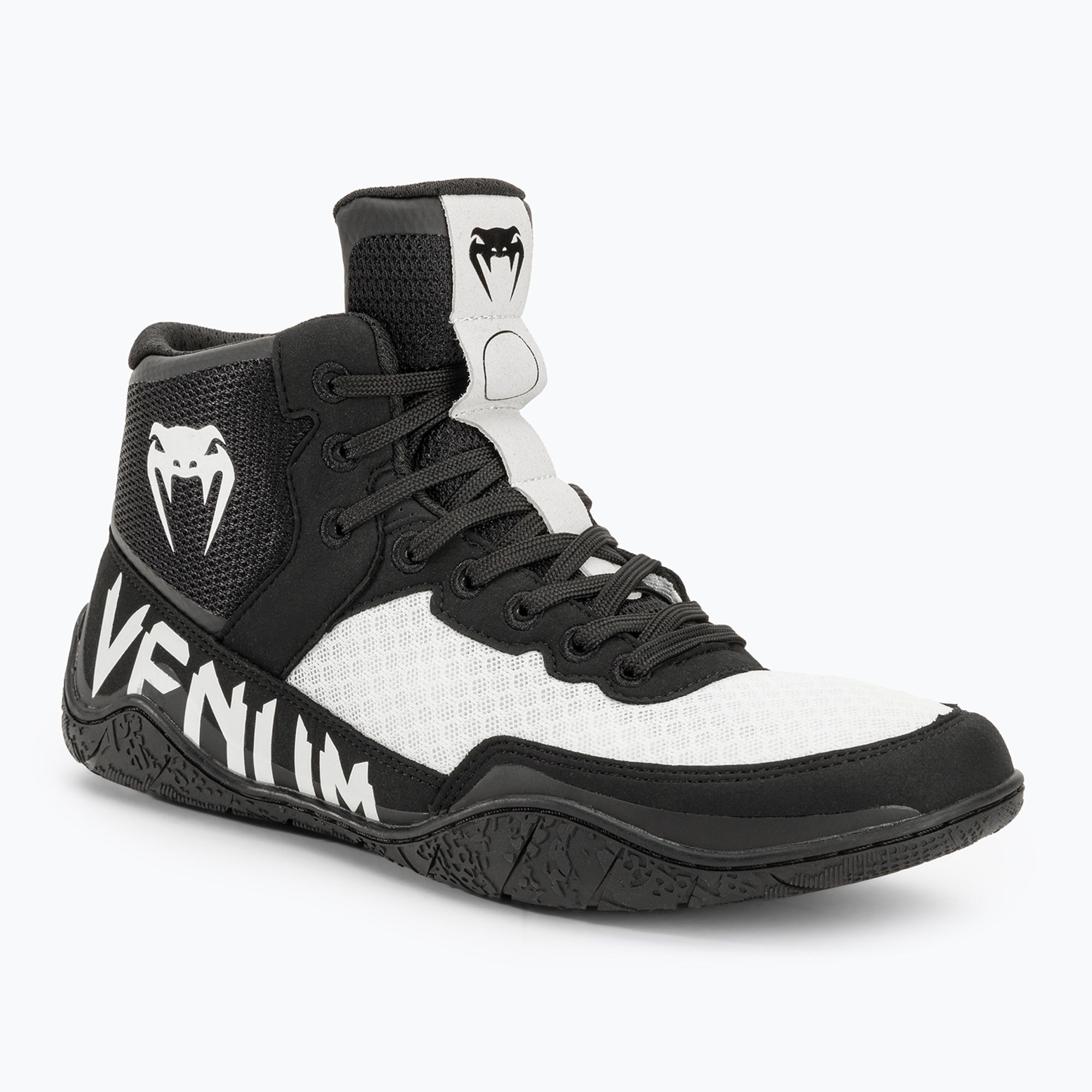 Buty bokserskie Venum Elite Wrestling black/white 