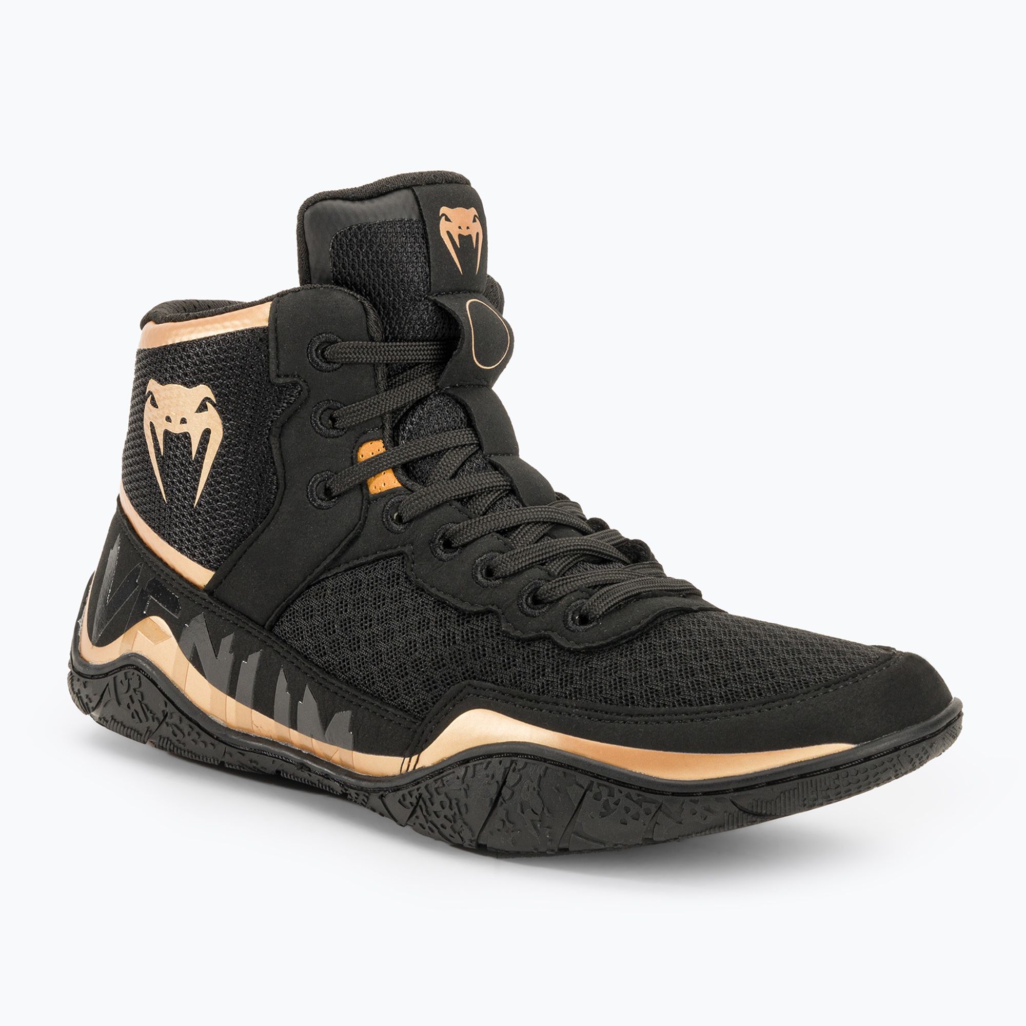 Buty bokserskie Venum Elite Wrestling black/bronze 