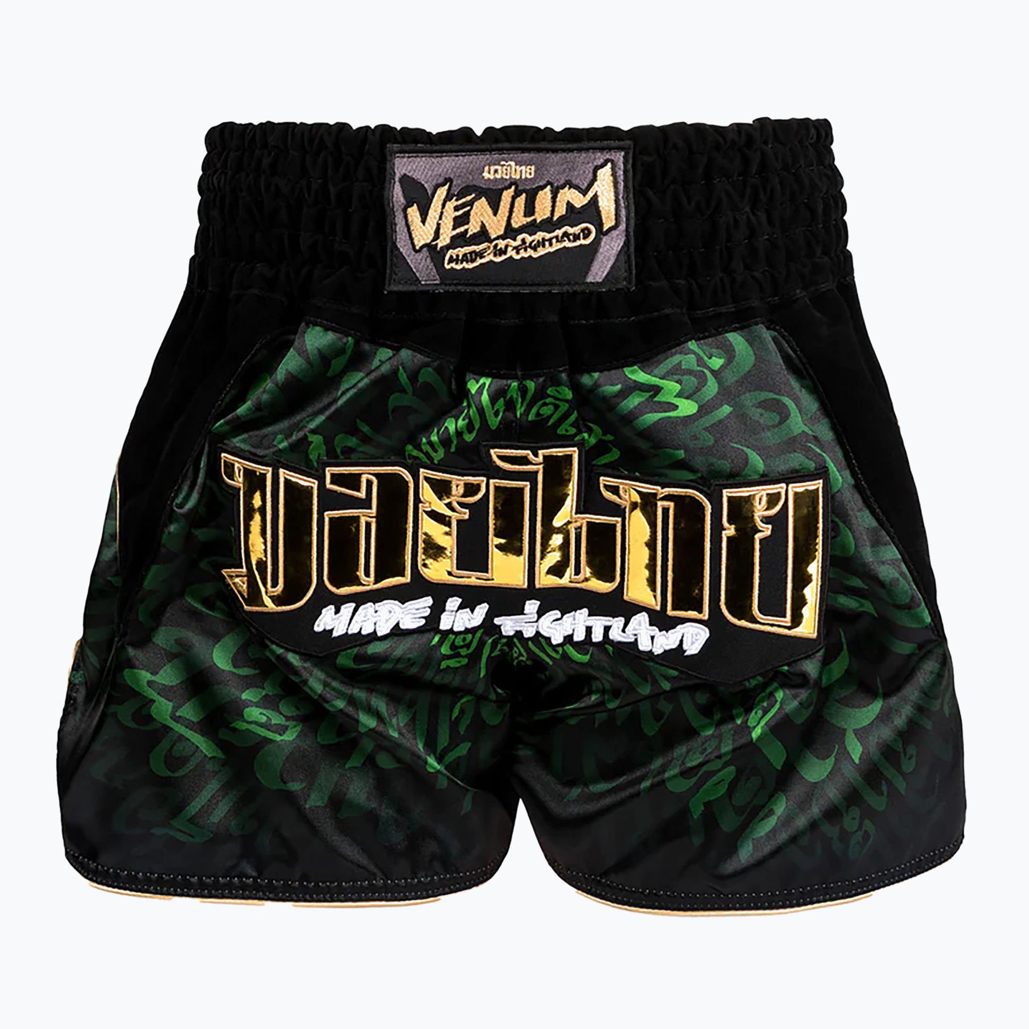 Spodenki treningowe Venum Attack Muay Thai black/green 