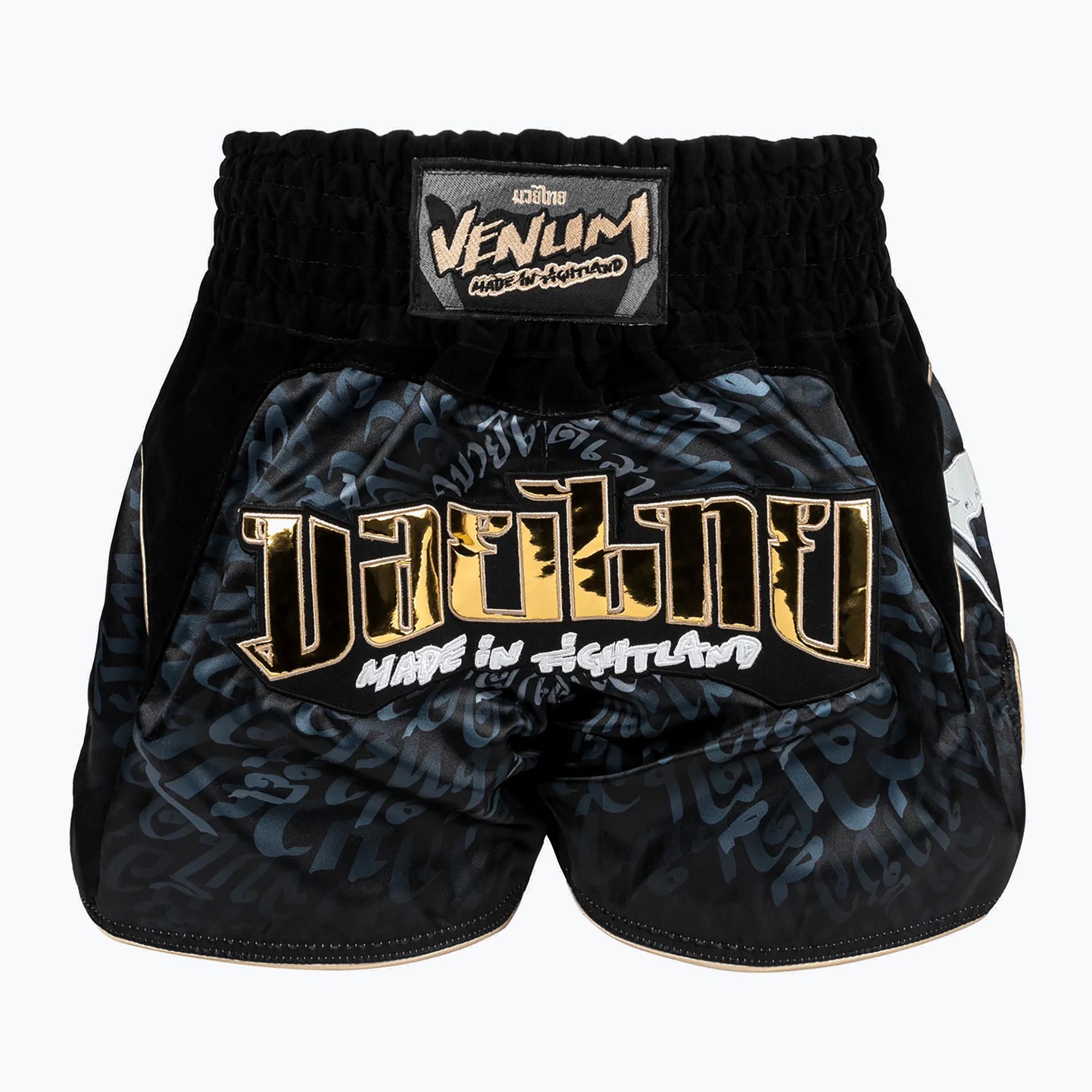 Spodenki treningowe Venum Attack Muay Thai black/grey 
