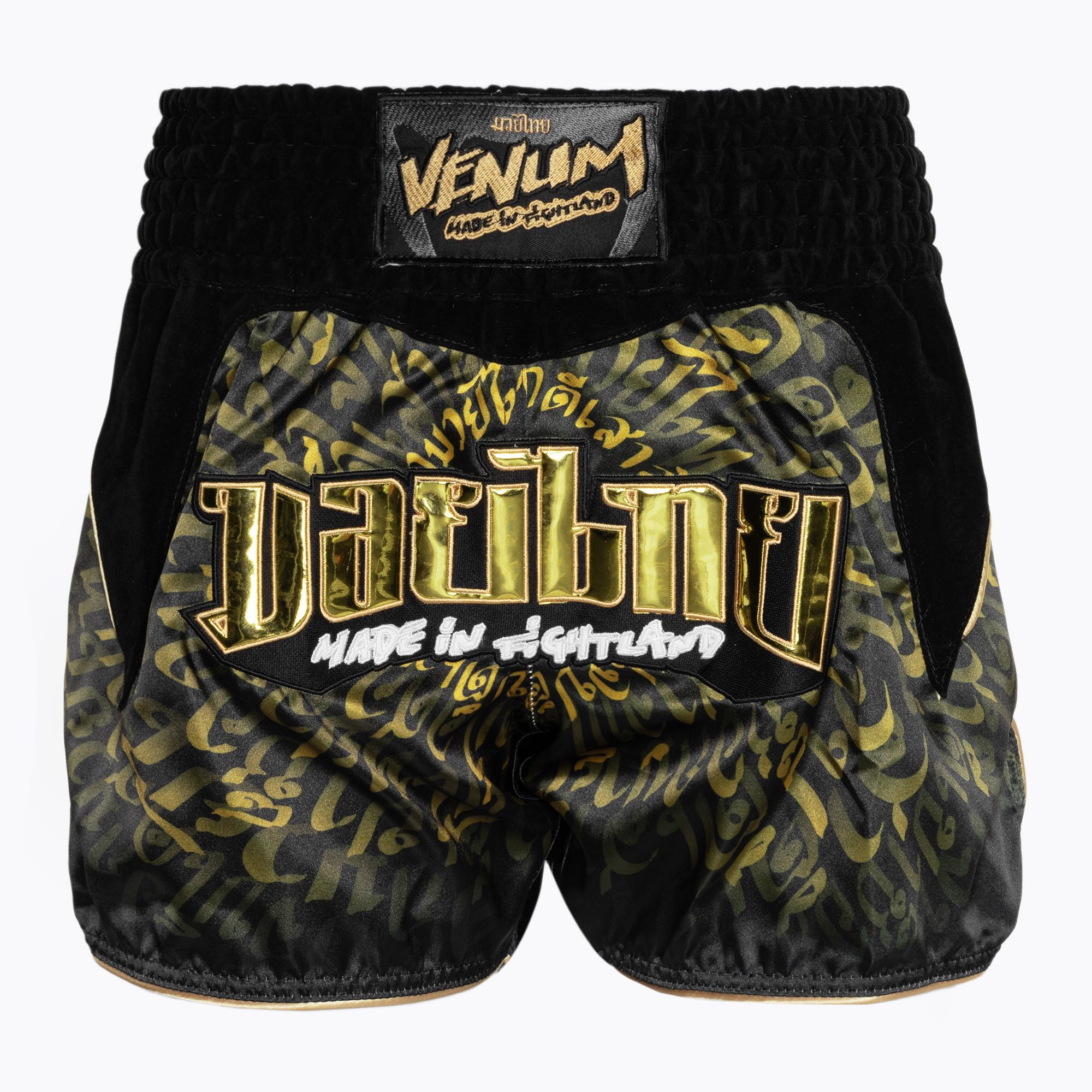 Spodenki treningowe Venum Attack Muay Thai black/gold 