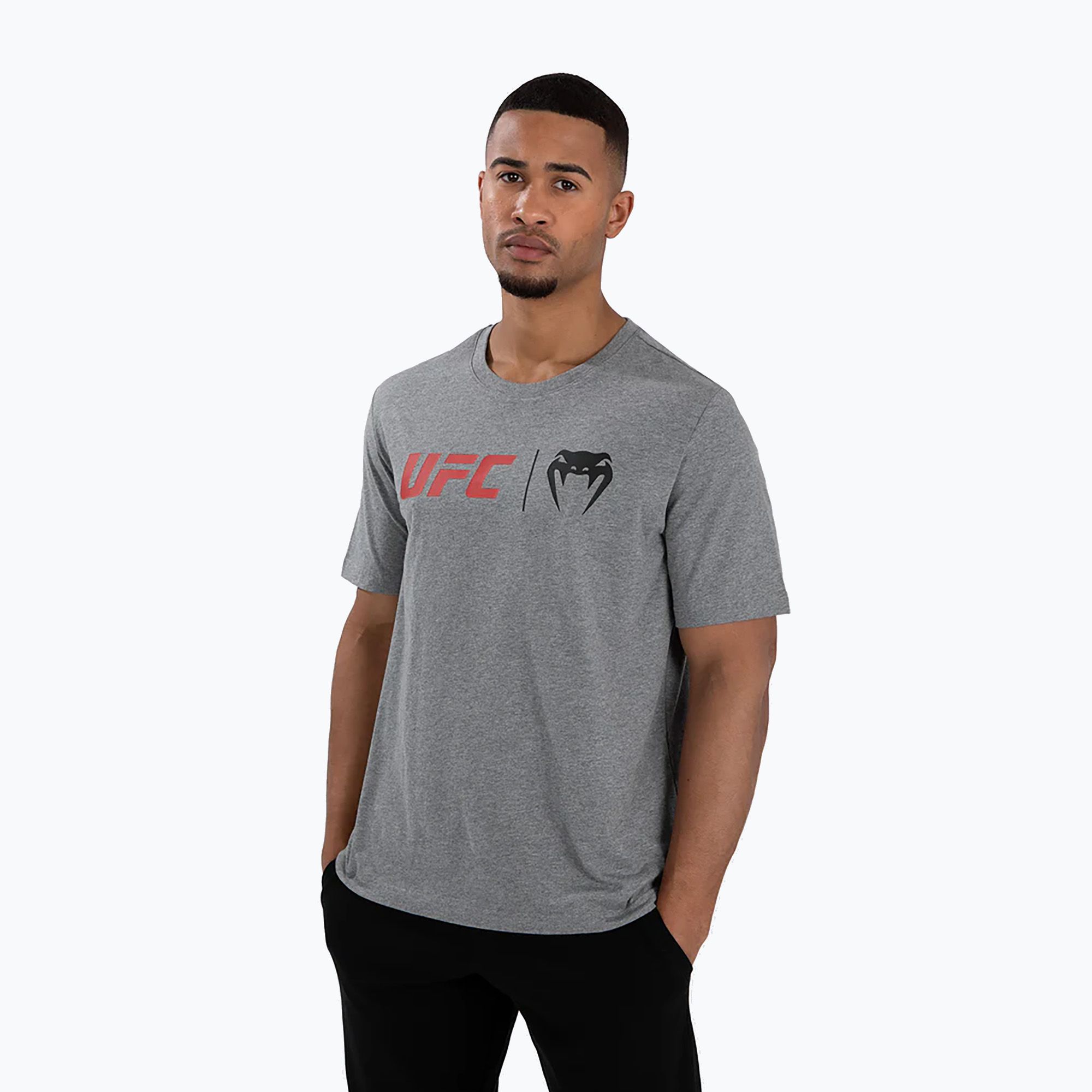 Koszulka męska Venum & UFC Classic grey/red 