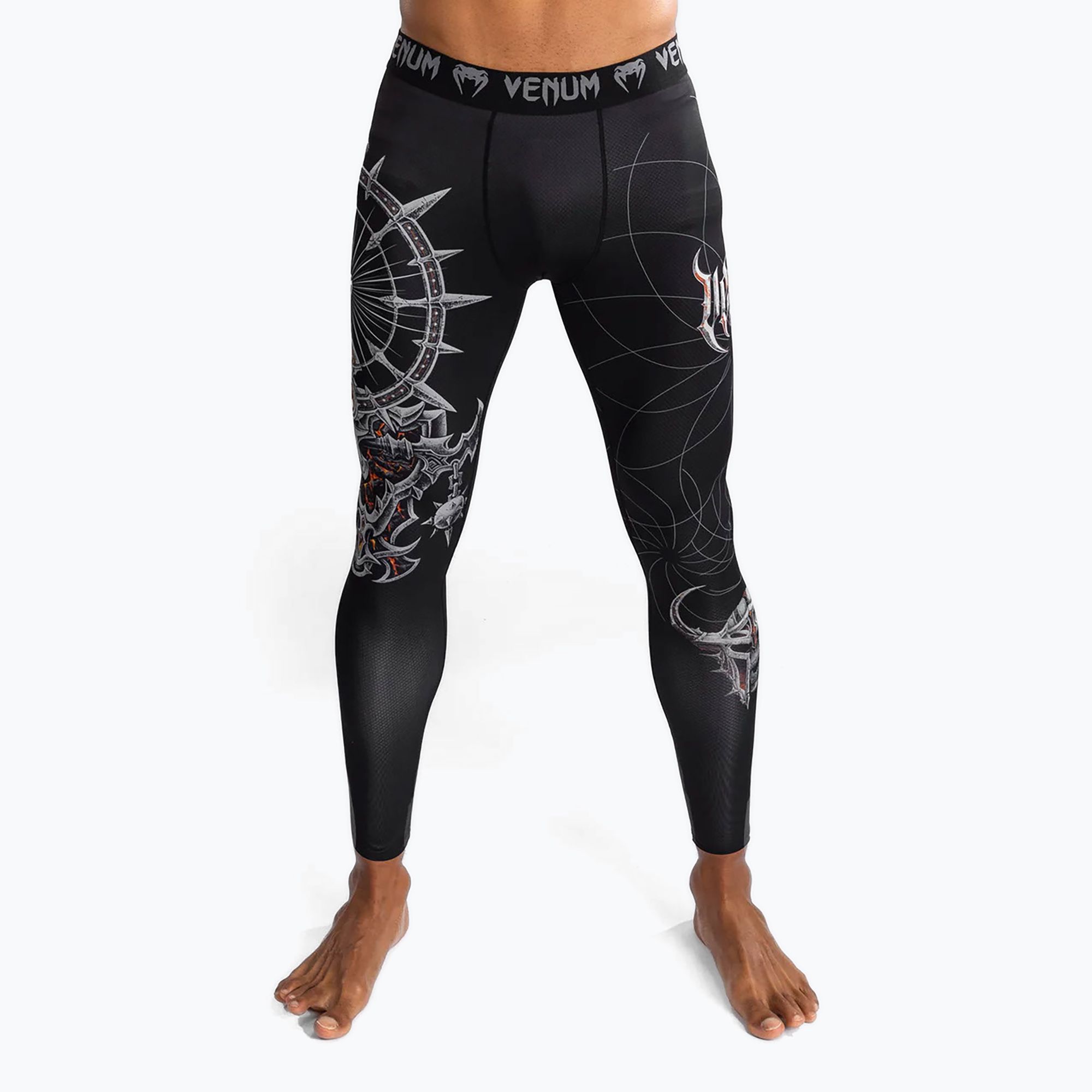 Legginsy treningowe męskie Venum Gladiator 5.0 Men's Spats black/silver 