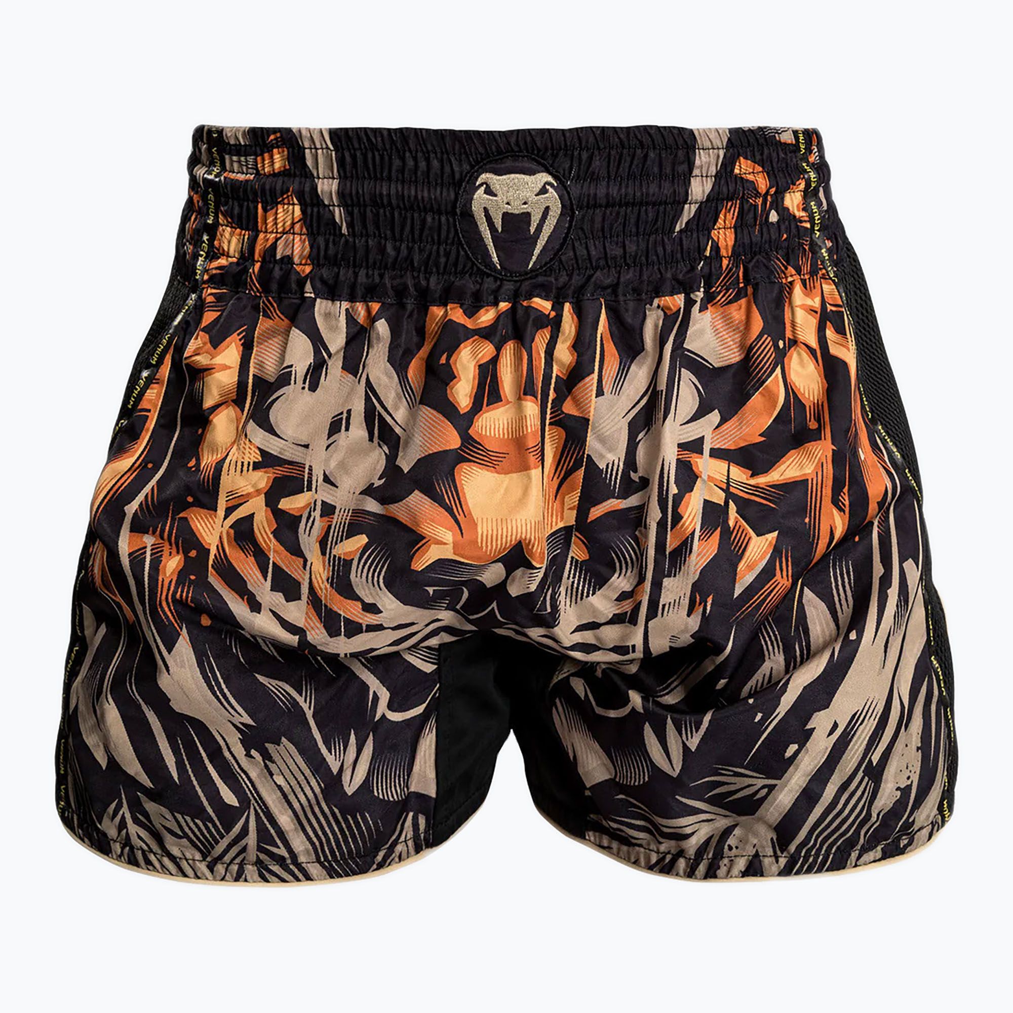 Spodenki treningowe męskie Venum Tiger Muay Thai Shorts black/neon orange 
