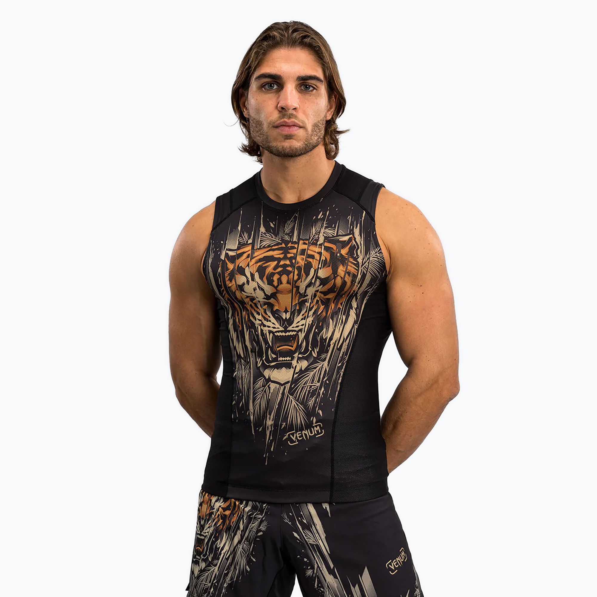 Rashguard Venum Tiger Men'S Sleeveless Rashguard black/neon orange 