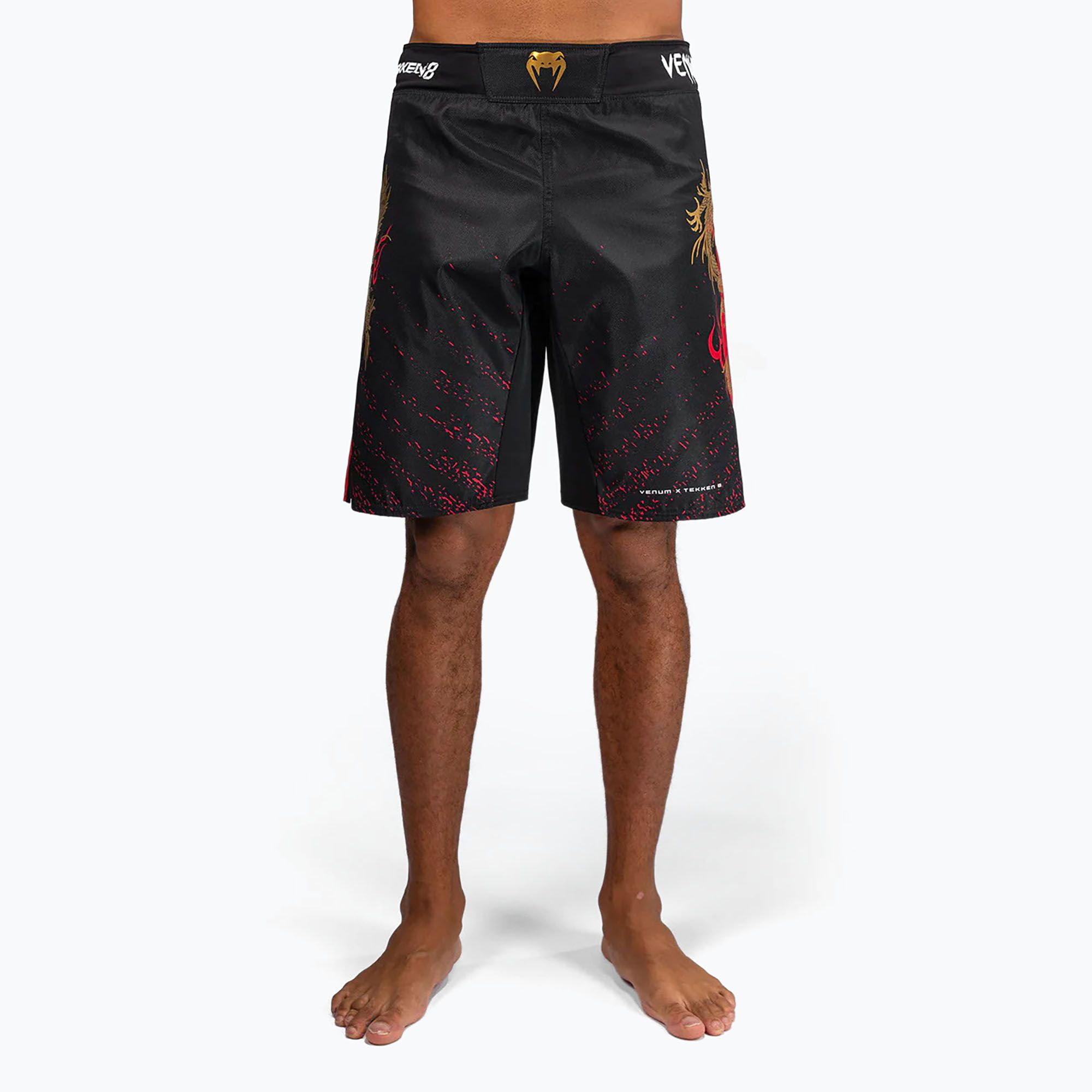 Spodenki treningowe męskie Venum X Tekken 8 - Marshall Law Fight Shorts black/red/gold 
