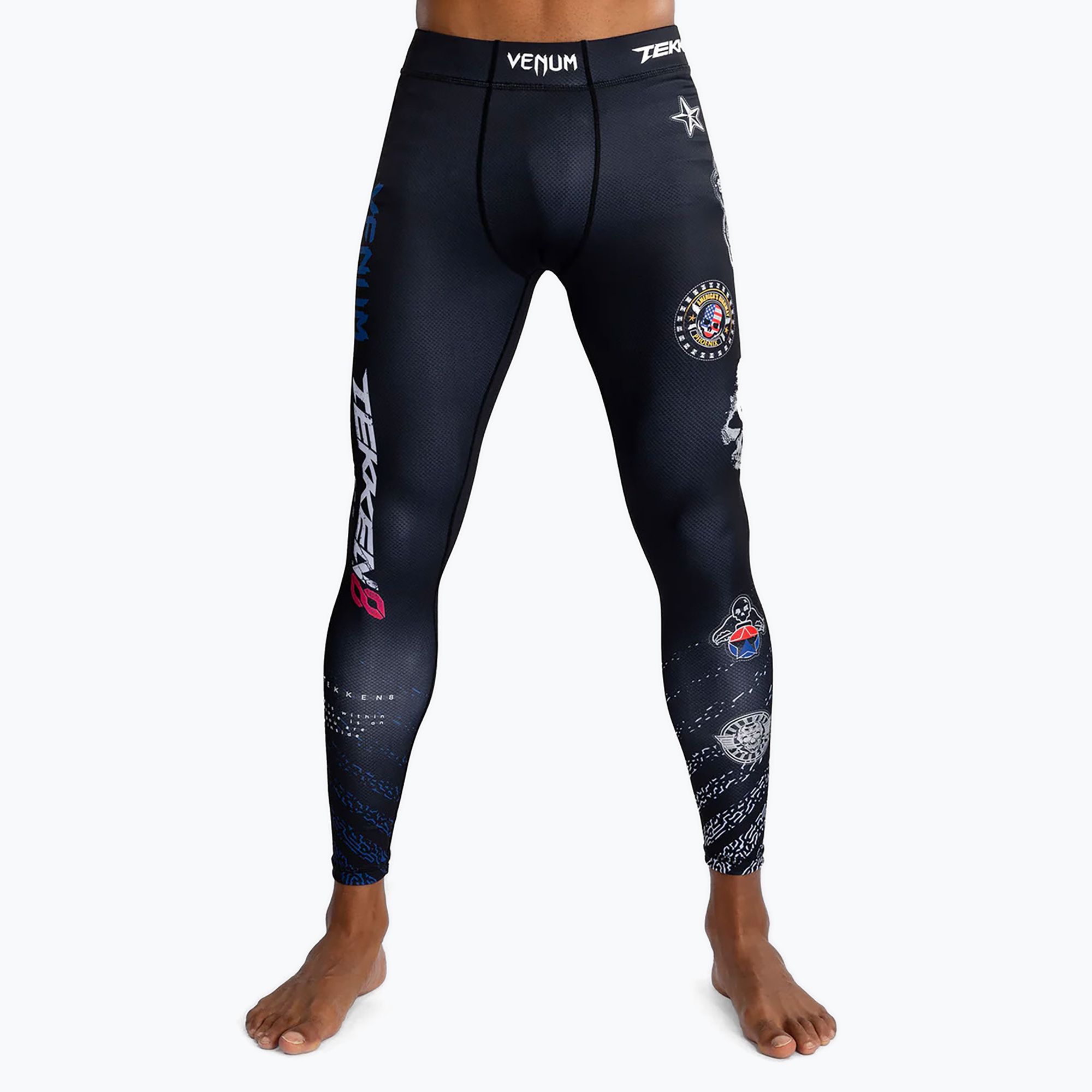 Legginsy treningowe męskie Venum X Tekken 8 - Paul Phoenix Spats black/blue 