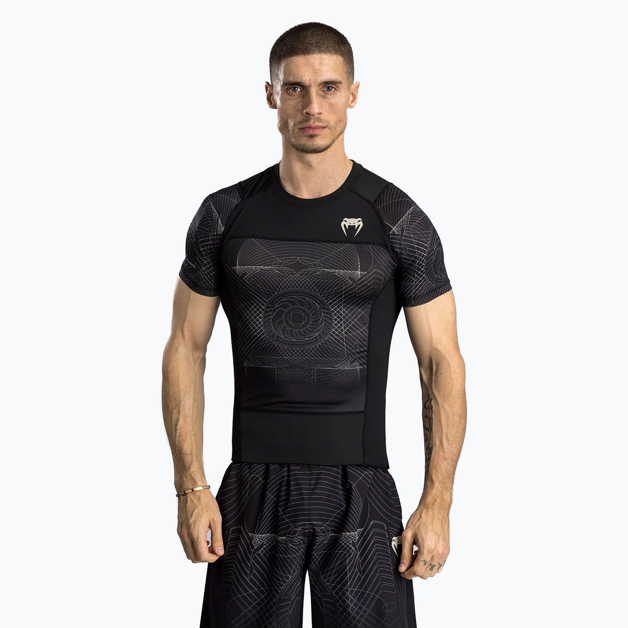 Rashguard męski Venum G-Fit Air Men'S Short Sleeve Rashguard deep black/desert sand 