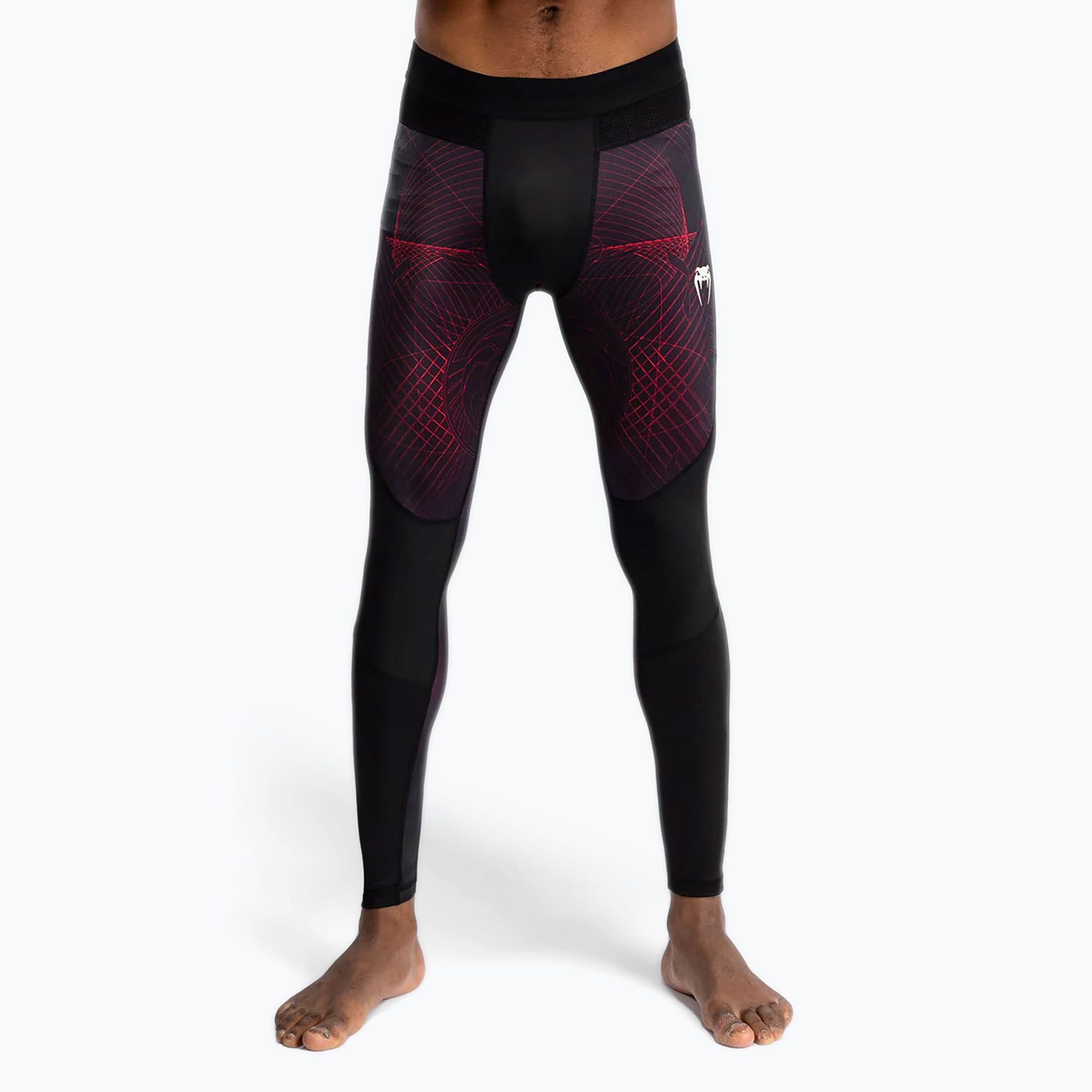 Legginsy treningowe męskie Venum G-Fit Air Spats deep black/ fire red 