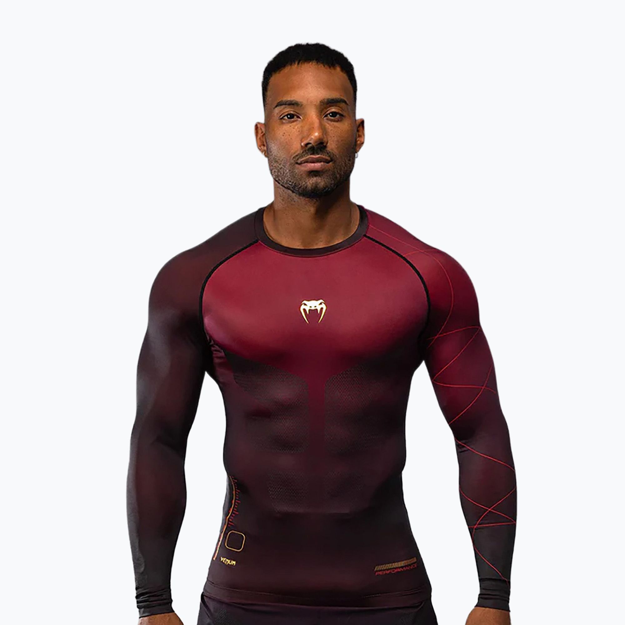 Longsleeve treningowy męski Venum Tactical XT Rashguards black/burgundy/gold 