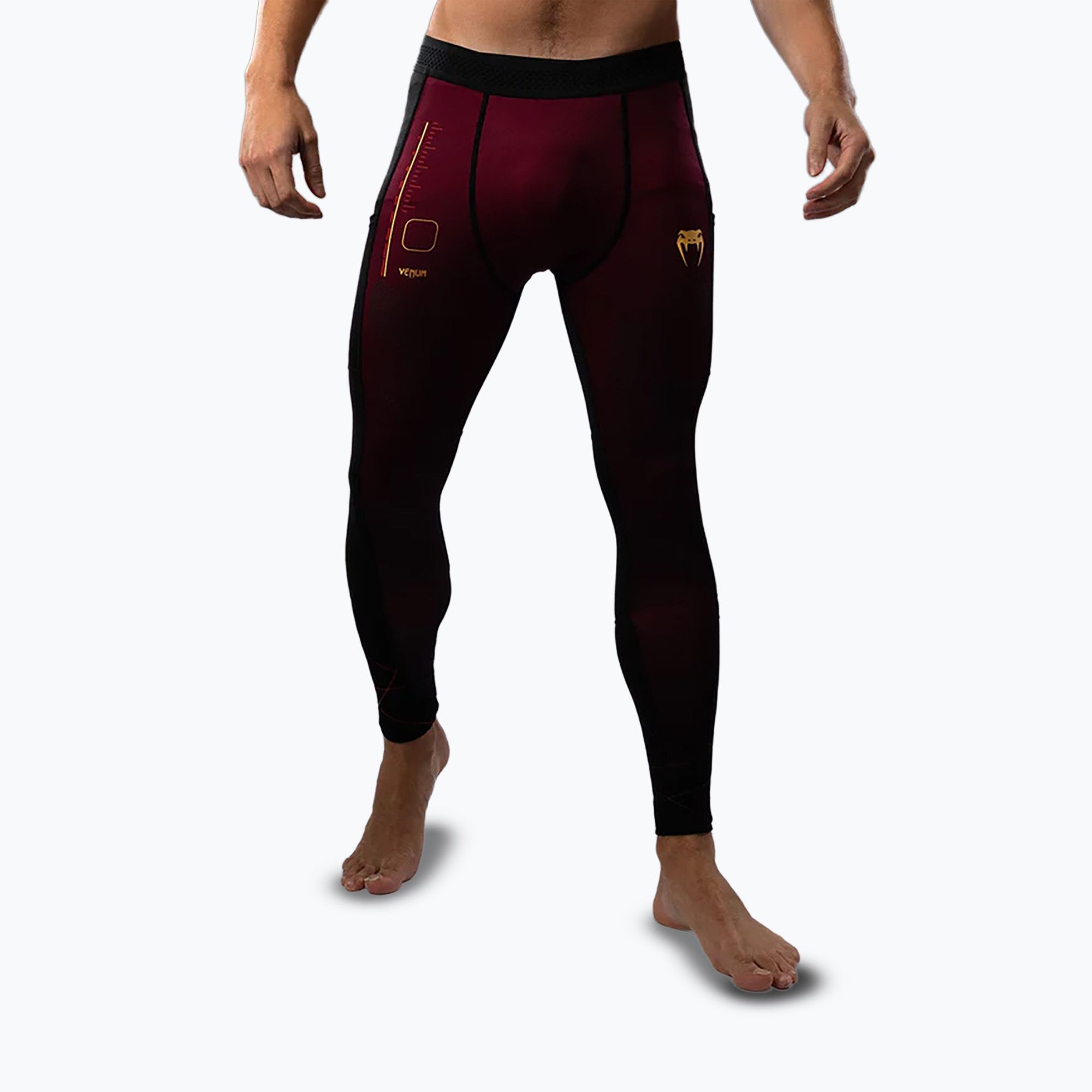 Legginsy treningowe męskie Venum Tactical XT Spats black/burgundy/gold 