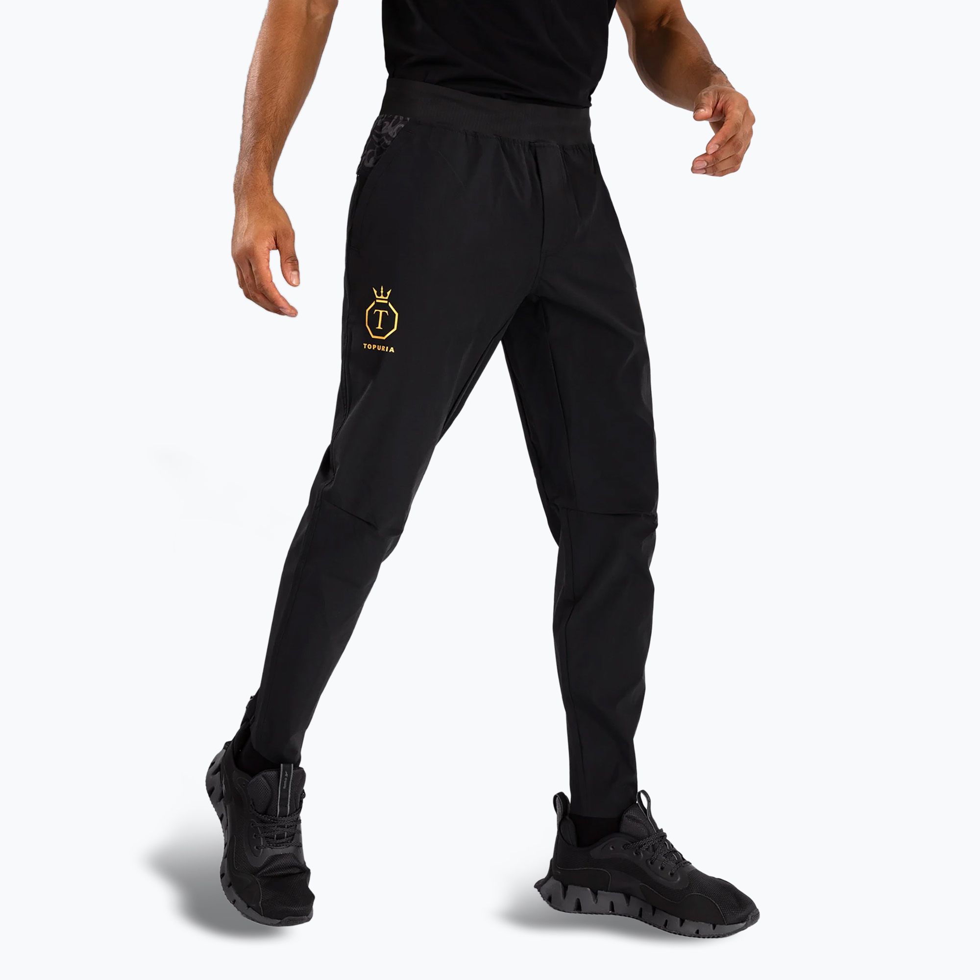 Spodnie treningowe męskie Venum x Ilia Topuria Unmatched black/gold 