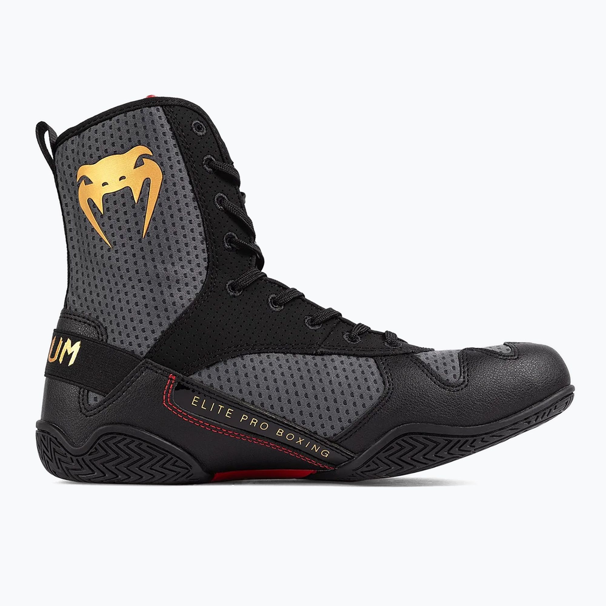 Buty bokserskie Venum Elite Boxing stom grey/gold logo 