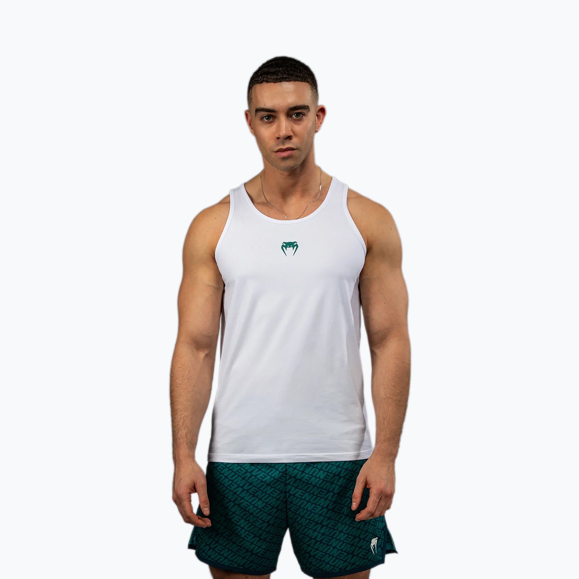 Koszulka treningowa męska Venum Echo white/emerald green 