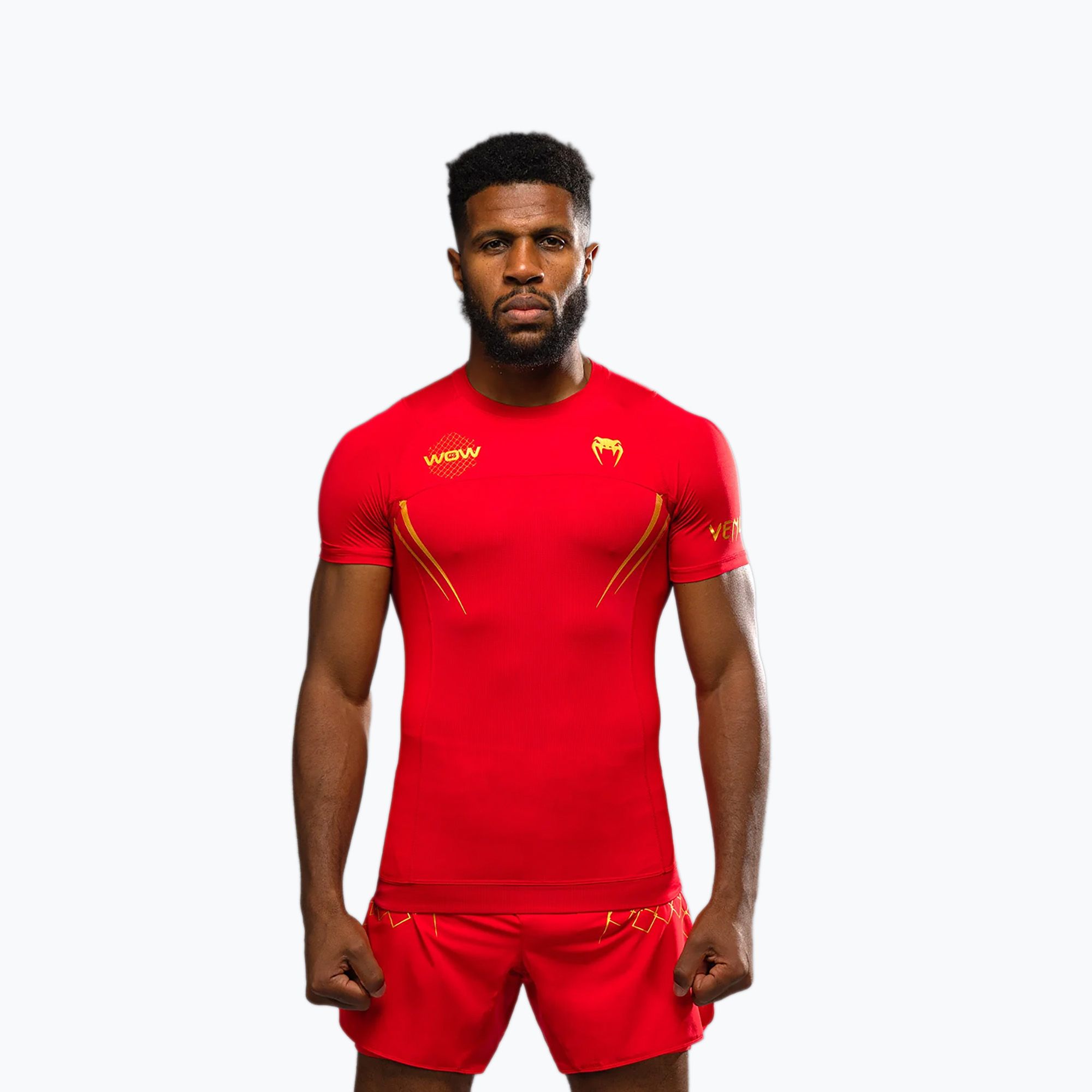Koszulka treningowa męska Venum X WOW FC Rashguards fury red/gold 