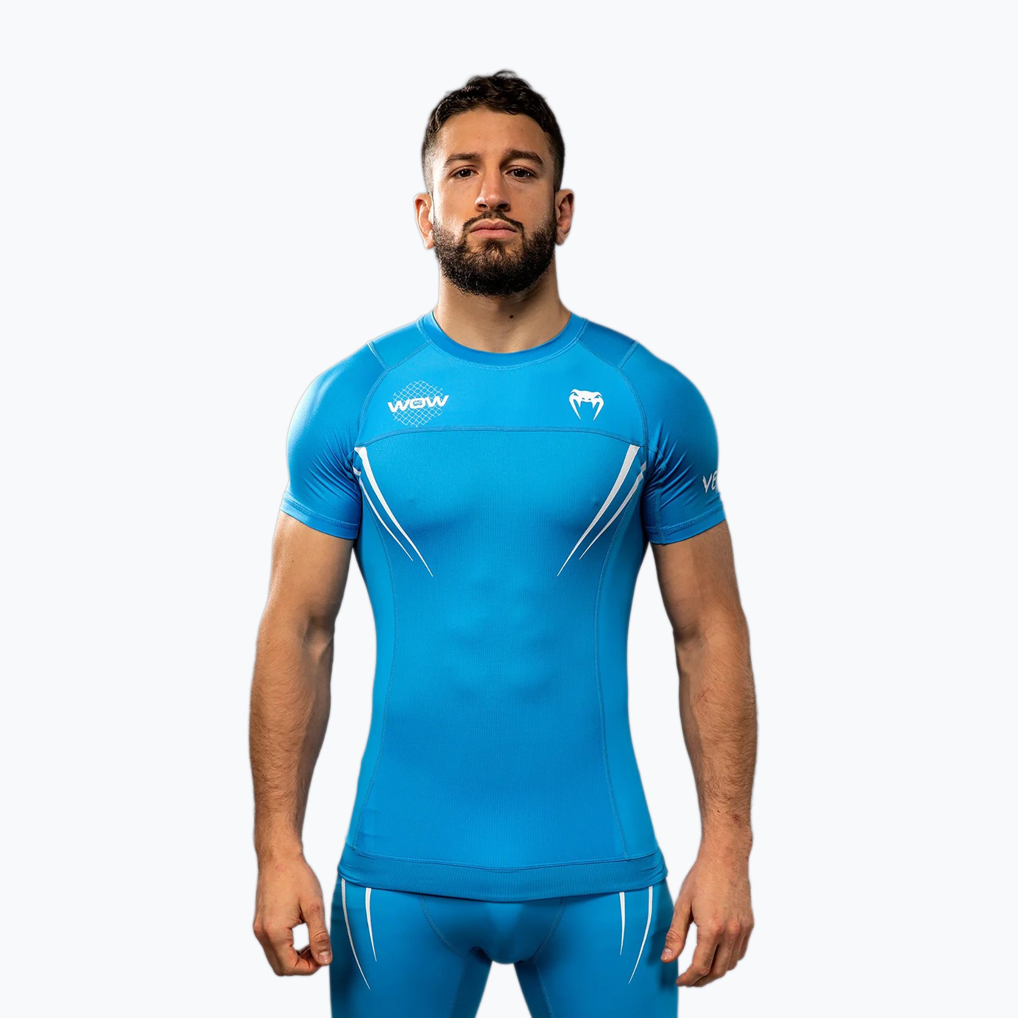Koszulka treningowa męska Venum X WOW FC Rashguards pacyfic blue 