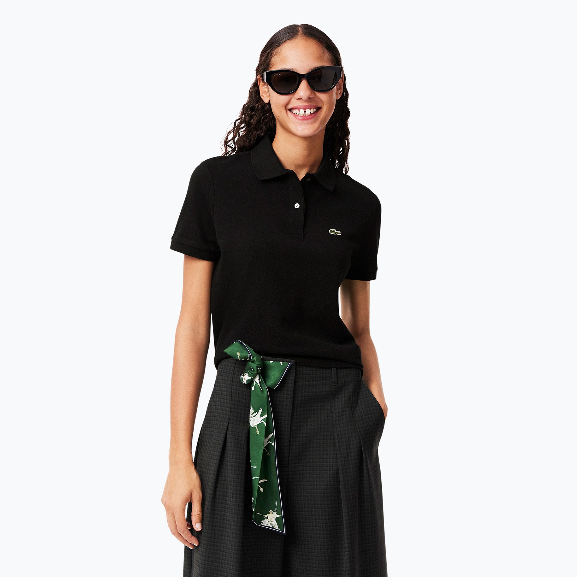 Koszulka polo damska Lacoste Polo PF7839 black 