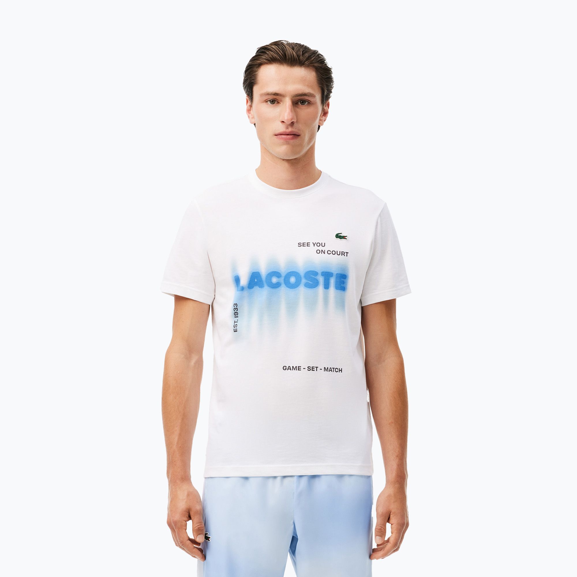Koszulka tenisowa męska Lacoste TH2617 white 