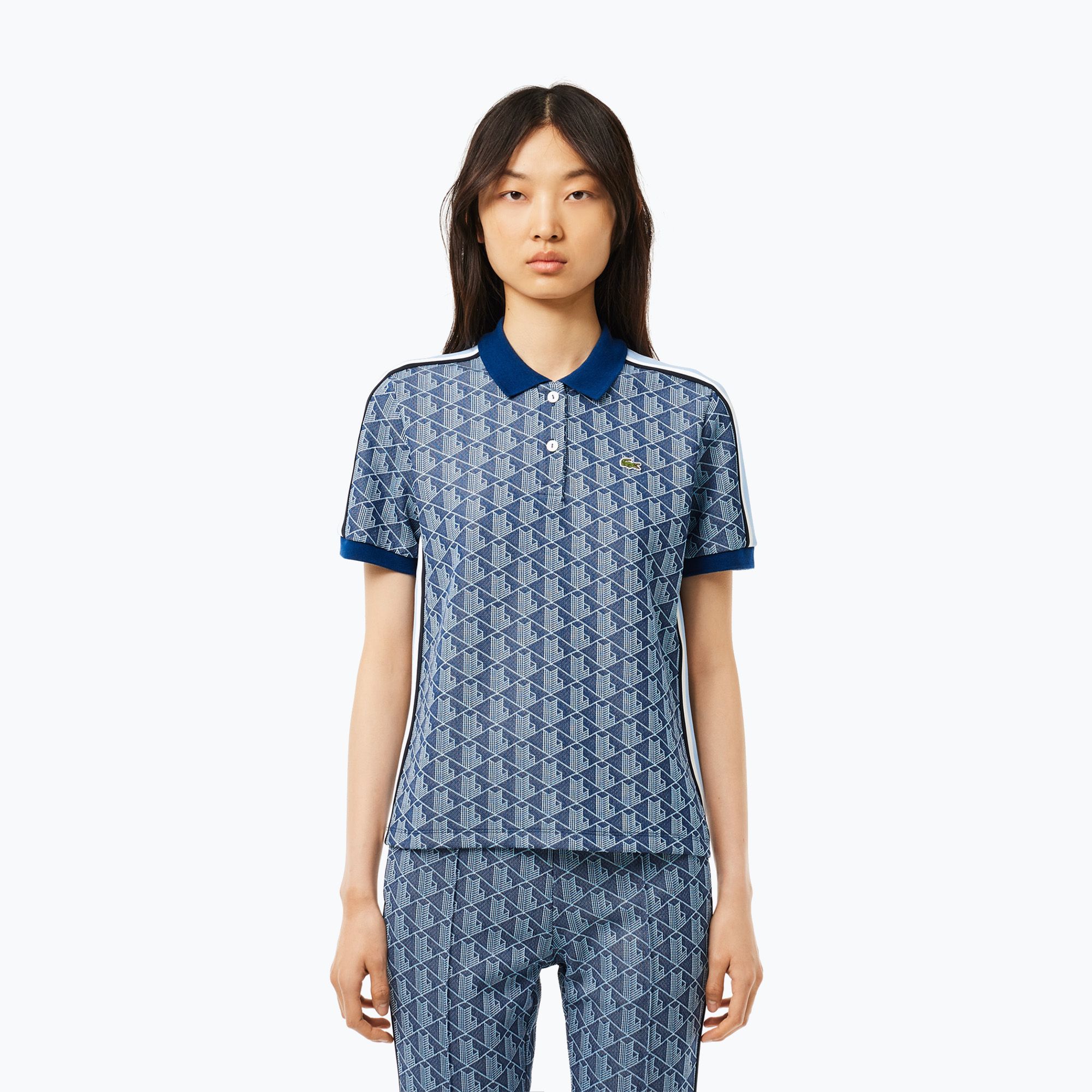 Koszulka polo damska Lacoste DF3364 globe/overview 