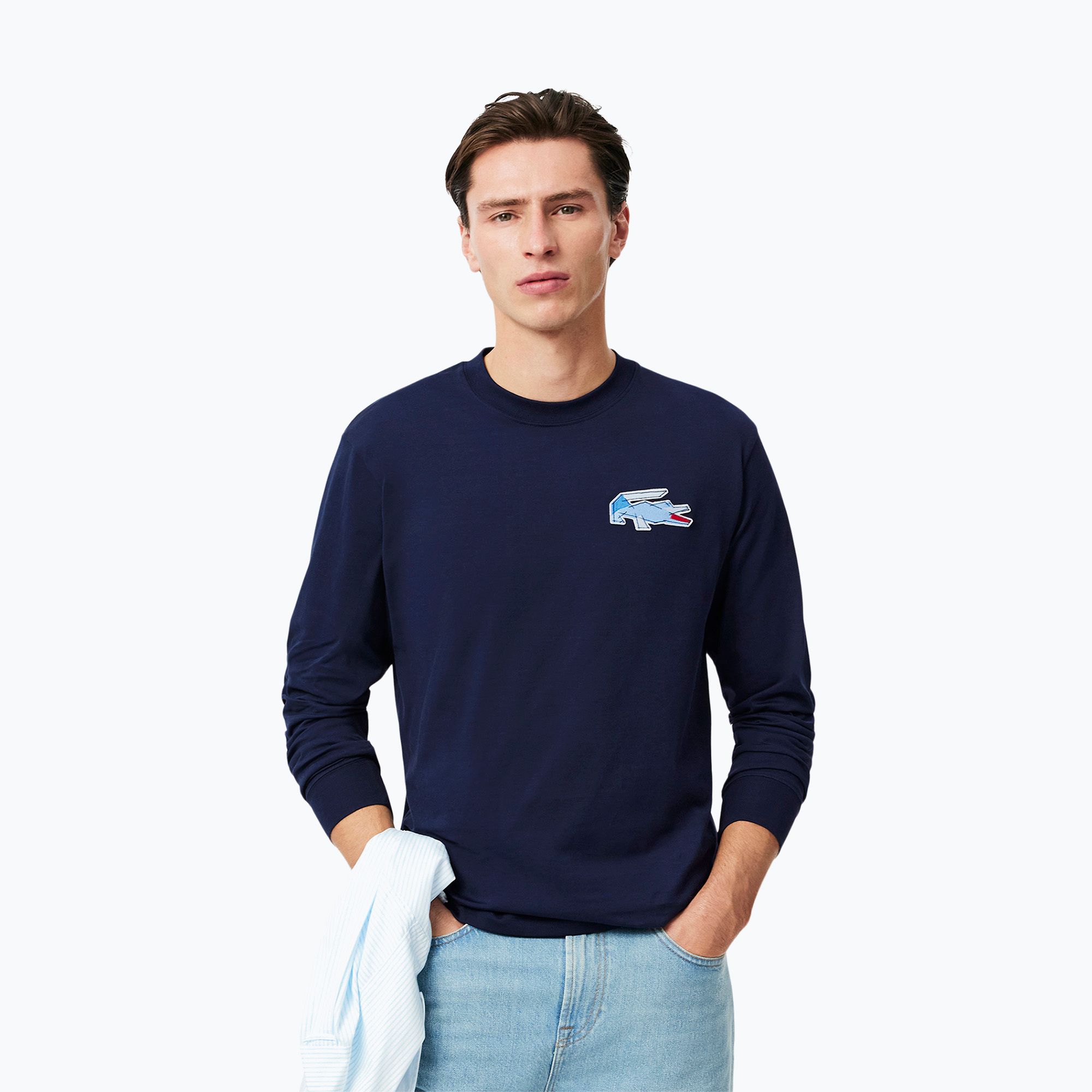 Longsleeve męski Lacoste TH3586 navy blue 
