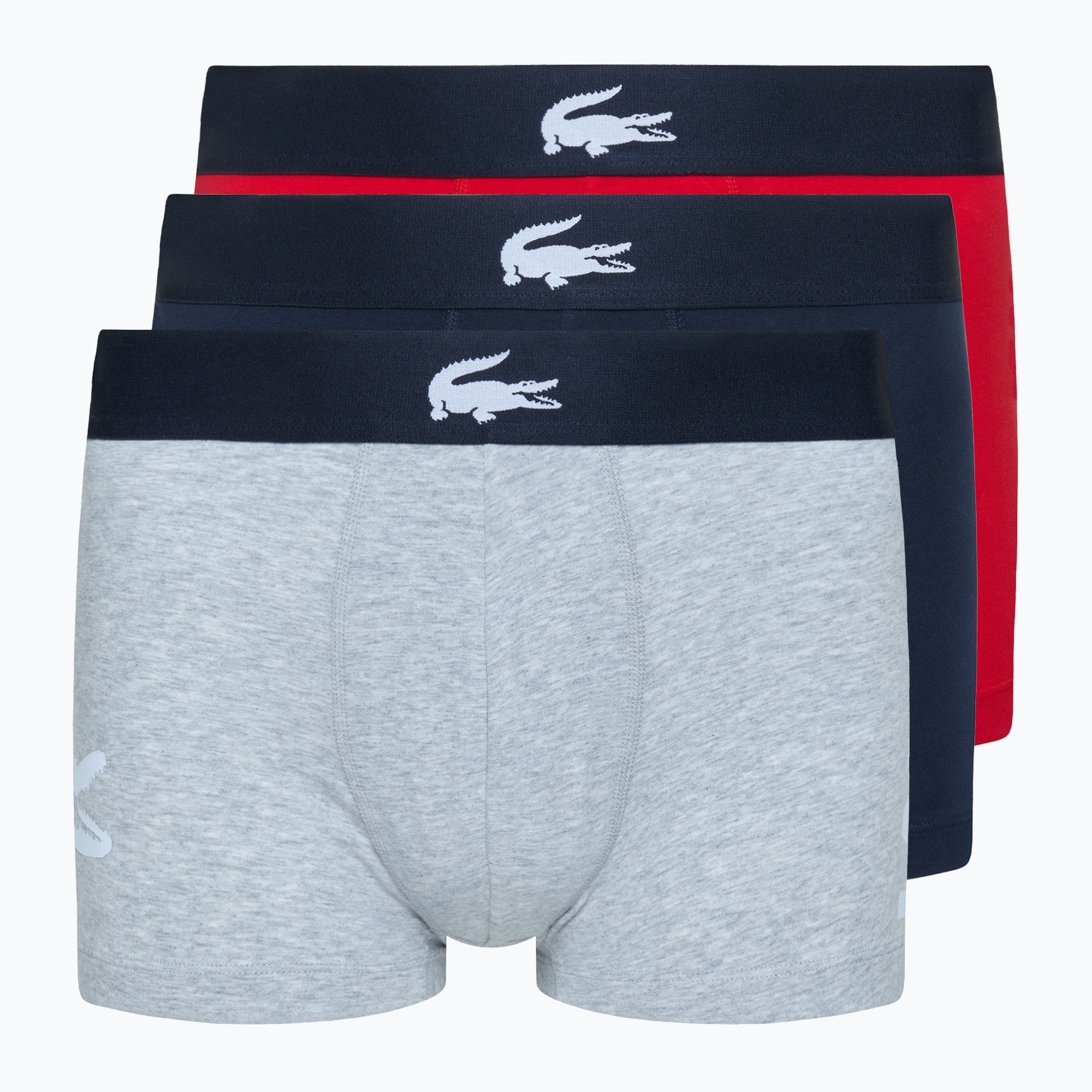 Bokserki Lacoste 5H1803 3 pary navy blue/silver china/red 