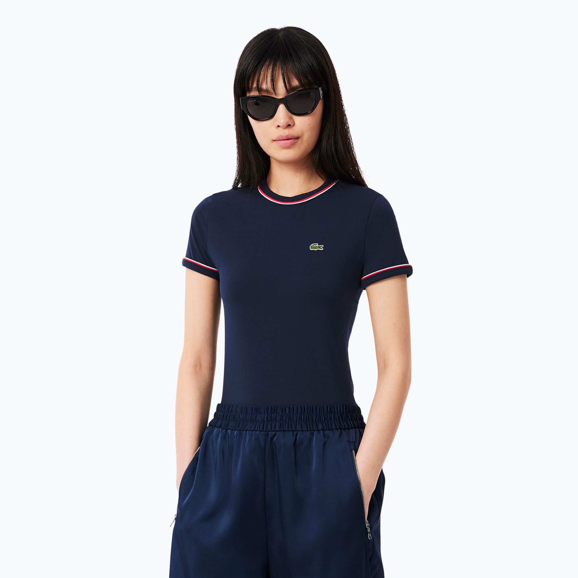 Koszulka damska Lacoste TF0347 navy blue/rill/grenadine 