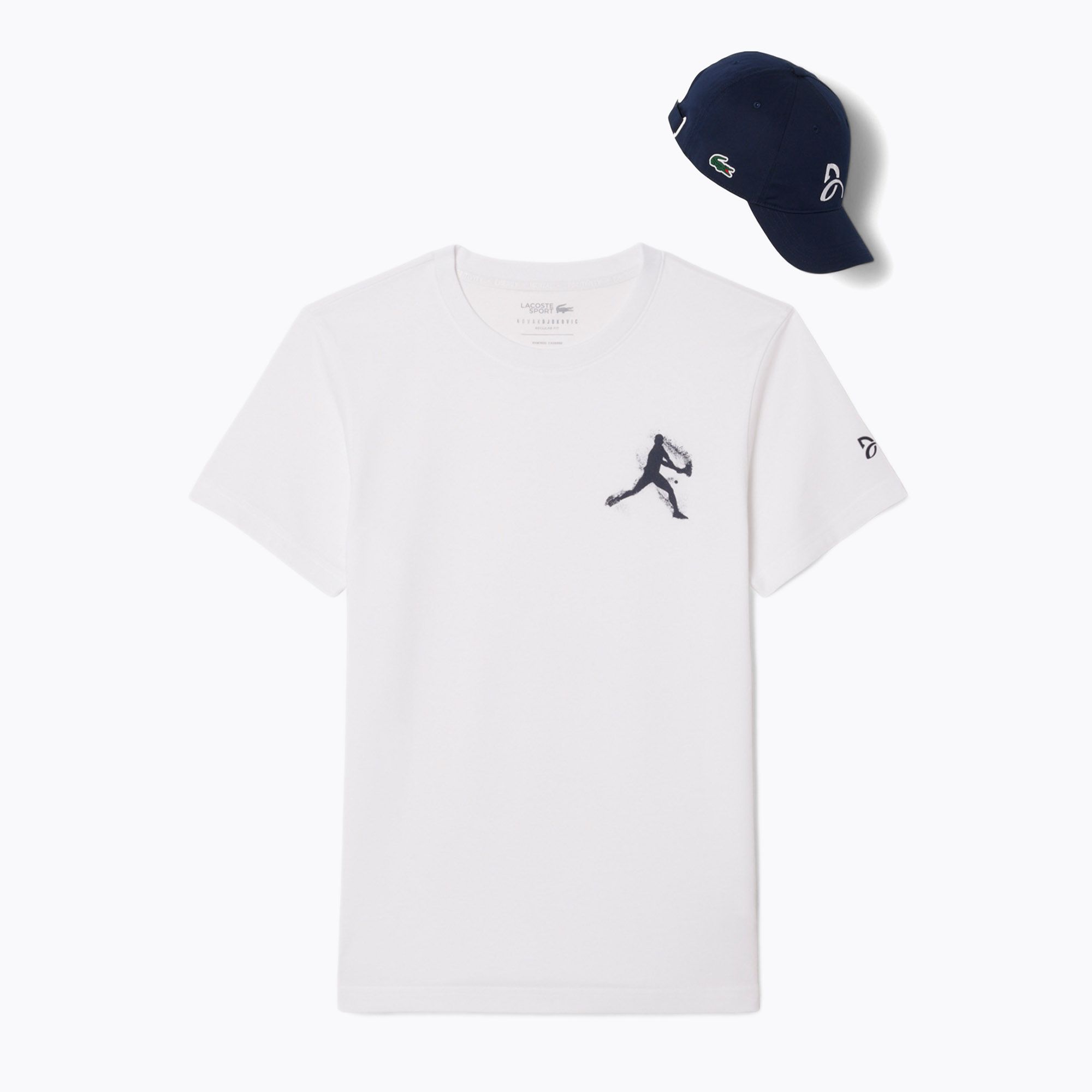 Koszulka męska + czapka Lacoste TH1044 white/ navy blue 