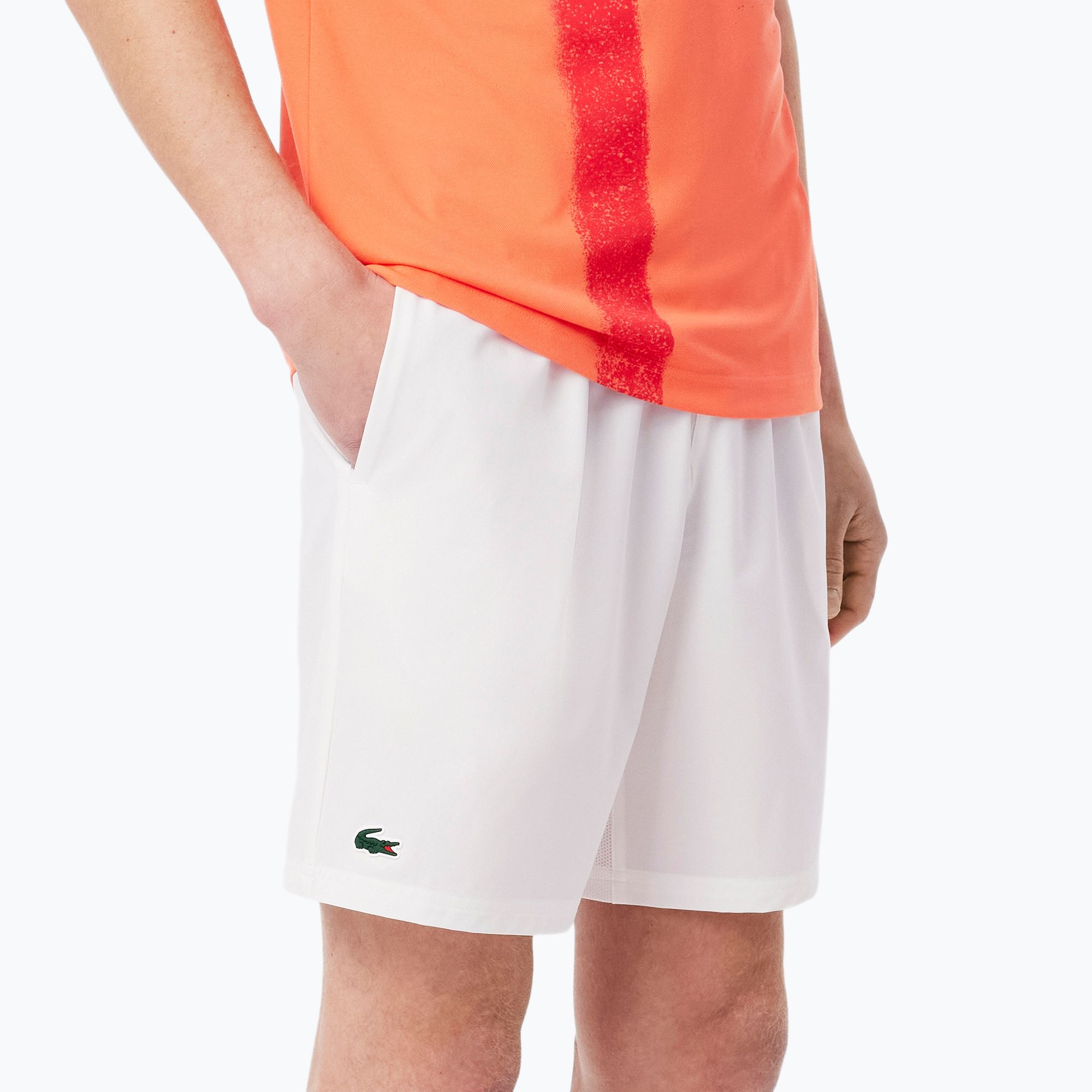 Spodenki tenisowe męskie Lacoste GH7413 white/mango tree red 