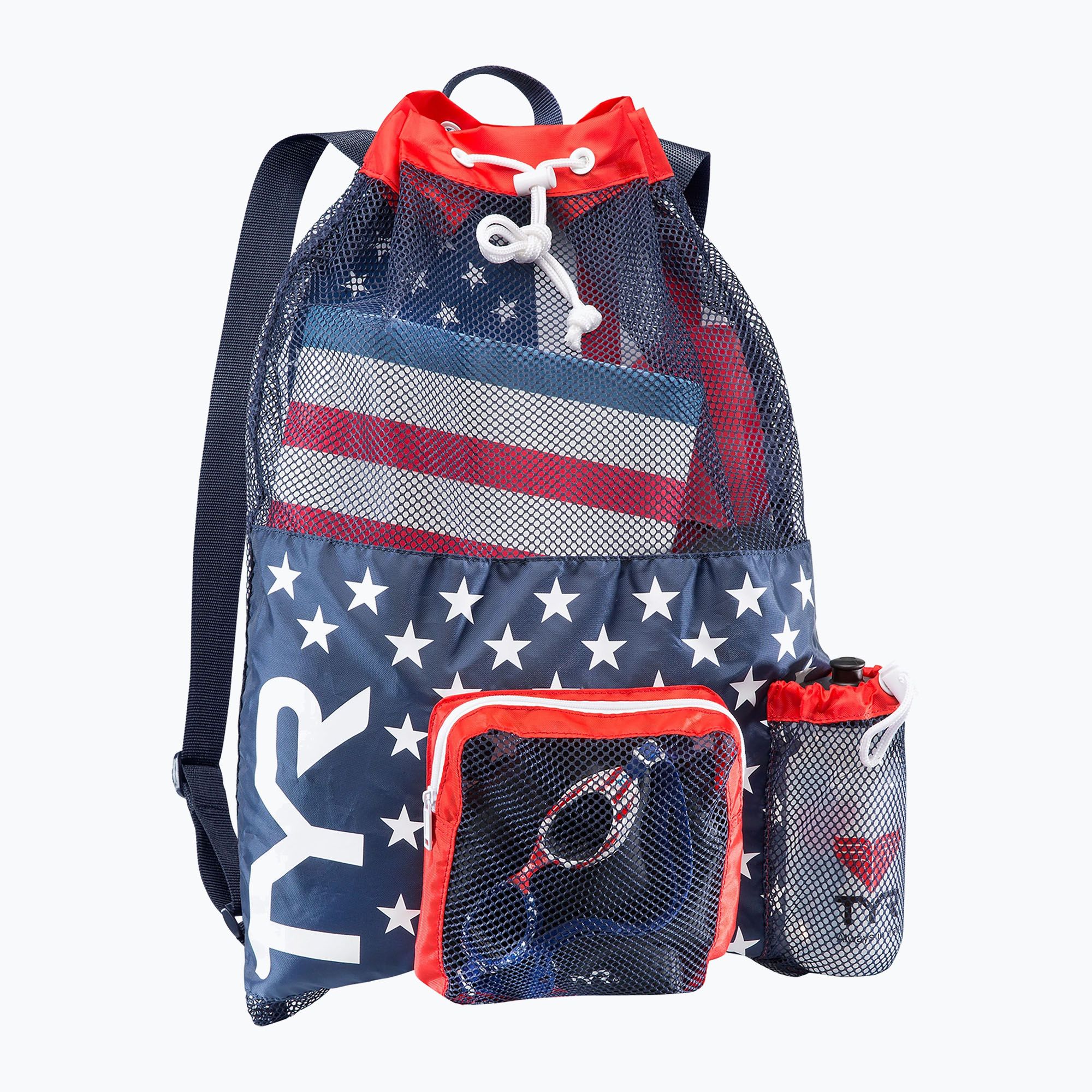 Worek pływacki TYR Big Mesh Mummy Bag 40 l red/navy 