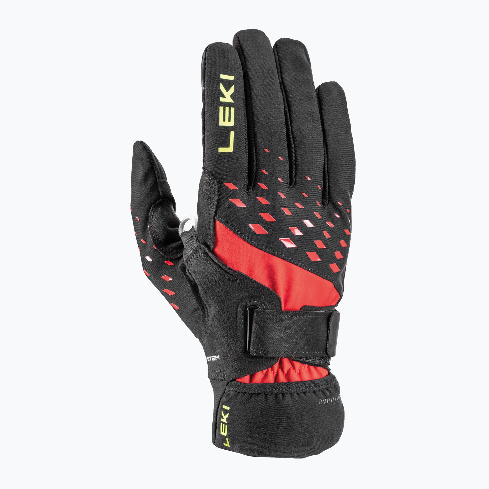 Rękawiczki do nordic walking LEKI Ultra Trail Storm Shark black/red/neonyellow 