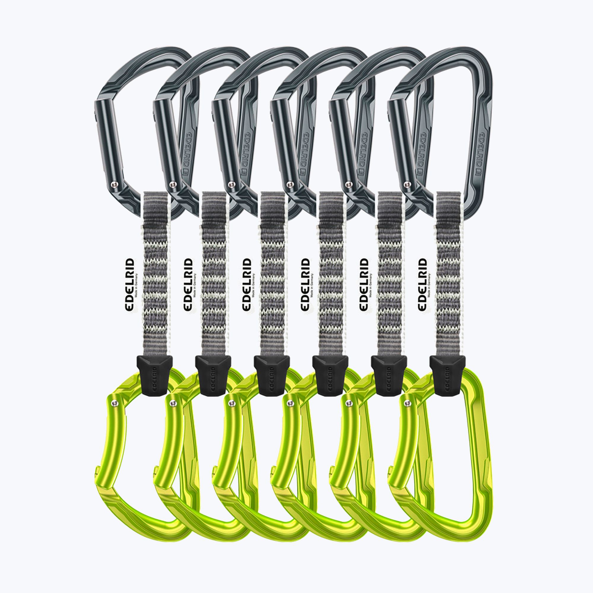 Zestaw ekspresów wspinaczkowych EDELRID Pure 6 szt. 10 cm slate/oasis 