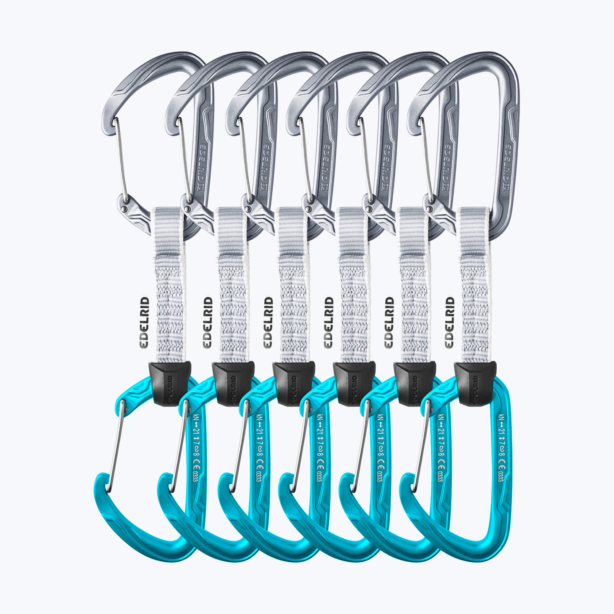 Zestaw ekspresów wspinaczkowych Edelrid Pure Wire 6 szt. 10 cm slate/icemint 